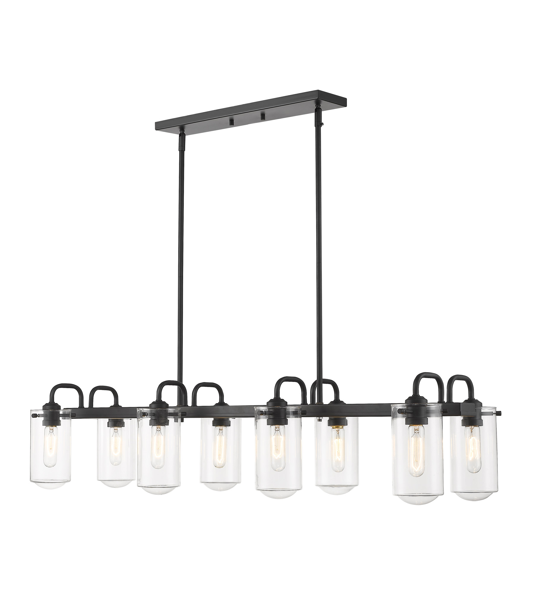 Photos - Chandelier / Lamp Wide Z-Lite 471-8L Delaney 8 Light 44" Linear Chandelier Matte Black Indoor Lighting Chandeliers 471-8L-MB