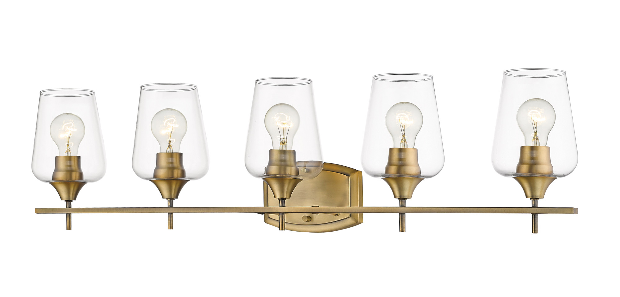 Photos - Chandelier / Lamp Wide Z-Lite 473-5V Joliet 5 Light 38"  Vanity Light Olde Brass Indoor Lighting Bathroom Fixtures Vanity Light 473-5V-OBR 