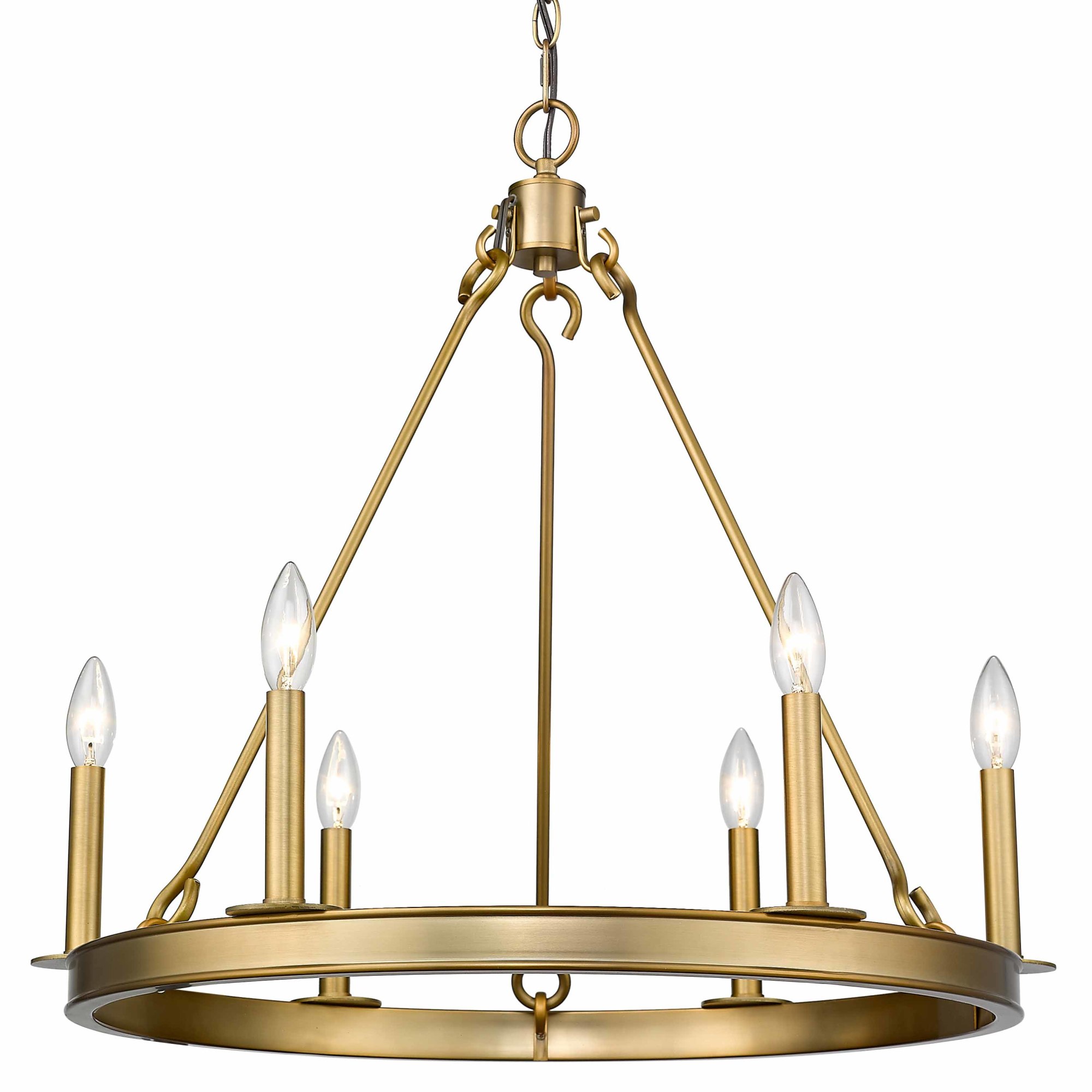 Photos - Chandelier / Lamp Wide Z-Lite 482R-6 Barclay 6 Light 25"  Taper Candle Ring Chandelier Olde Brass Indoor Lighting Chandeliers 482R-6OBR 