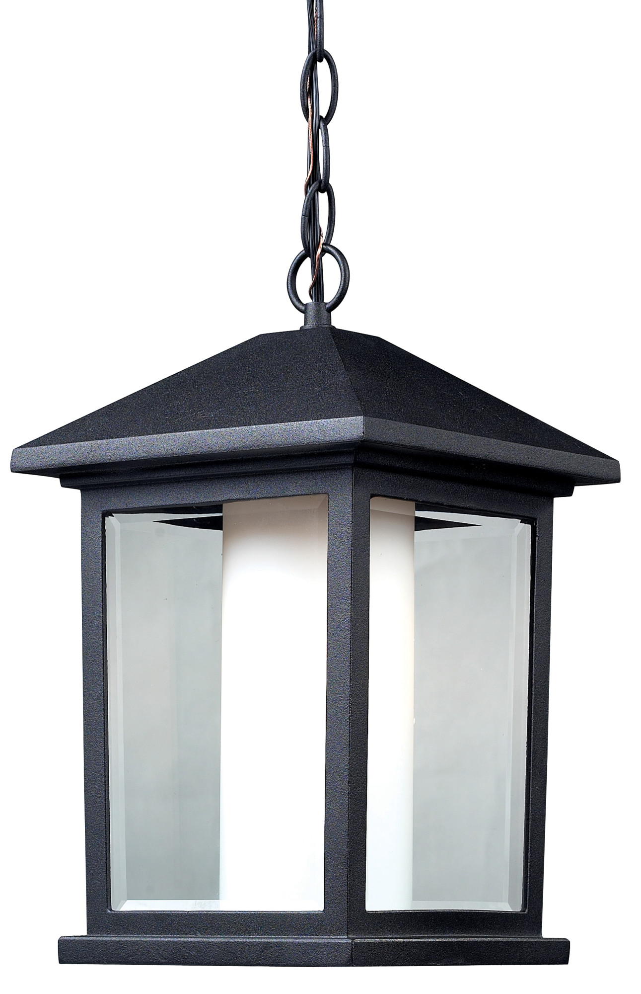 Photos - Floodlight / Street Light Mesa Boogie Z-Lite 523CHB Mesa 1 Light Outdoor Pendant with Clear Beveled and Matte Opal Shade Black Outdoor Lighting Pendants Outdoor P 