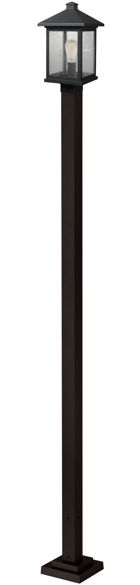 Photos - Floodlight / Street Light Bronze Gym Z-Lite 531PHBS-536P Portland 112" Tall 1 Light Outdoor Lantern Post Light with Post Oil Rubbed Bronze Outdoor Lighting Post 