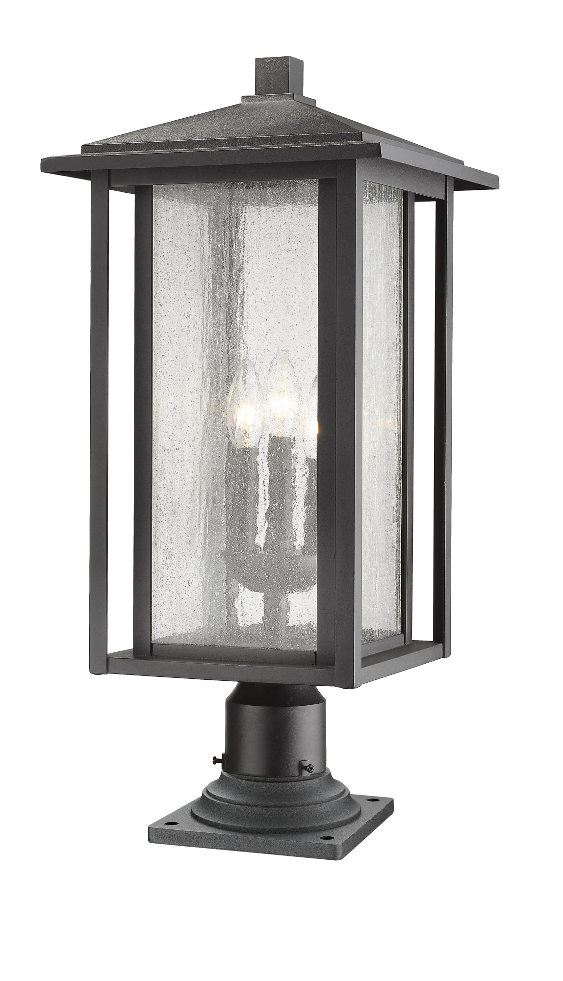 Photos - Floodlight / Street Light Aspen Z-Lite 554PHXLR-533PM 3 Light 25" Tall Outdoor Pier Mount Post Light Black Outdoor Lighting Post Lights Pier Mount Pos