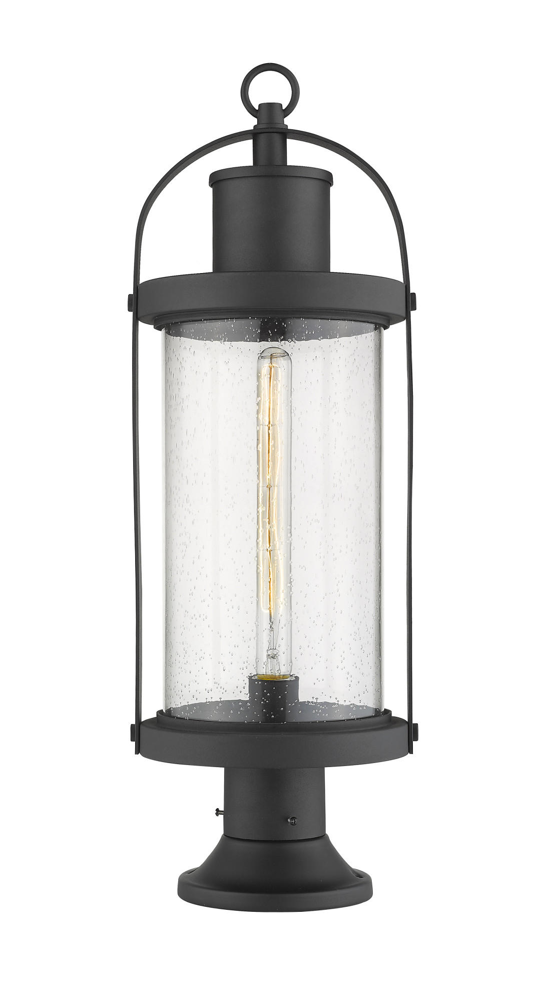Photos - Floodlight / Street Light Z-Lite 569PHB-533PM Roundhouse 27" Tall Outdoor Pier Mount Post Light with Square Mounting Base Black Outdoor Lighting Post