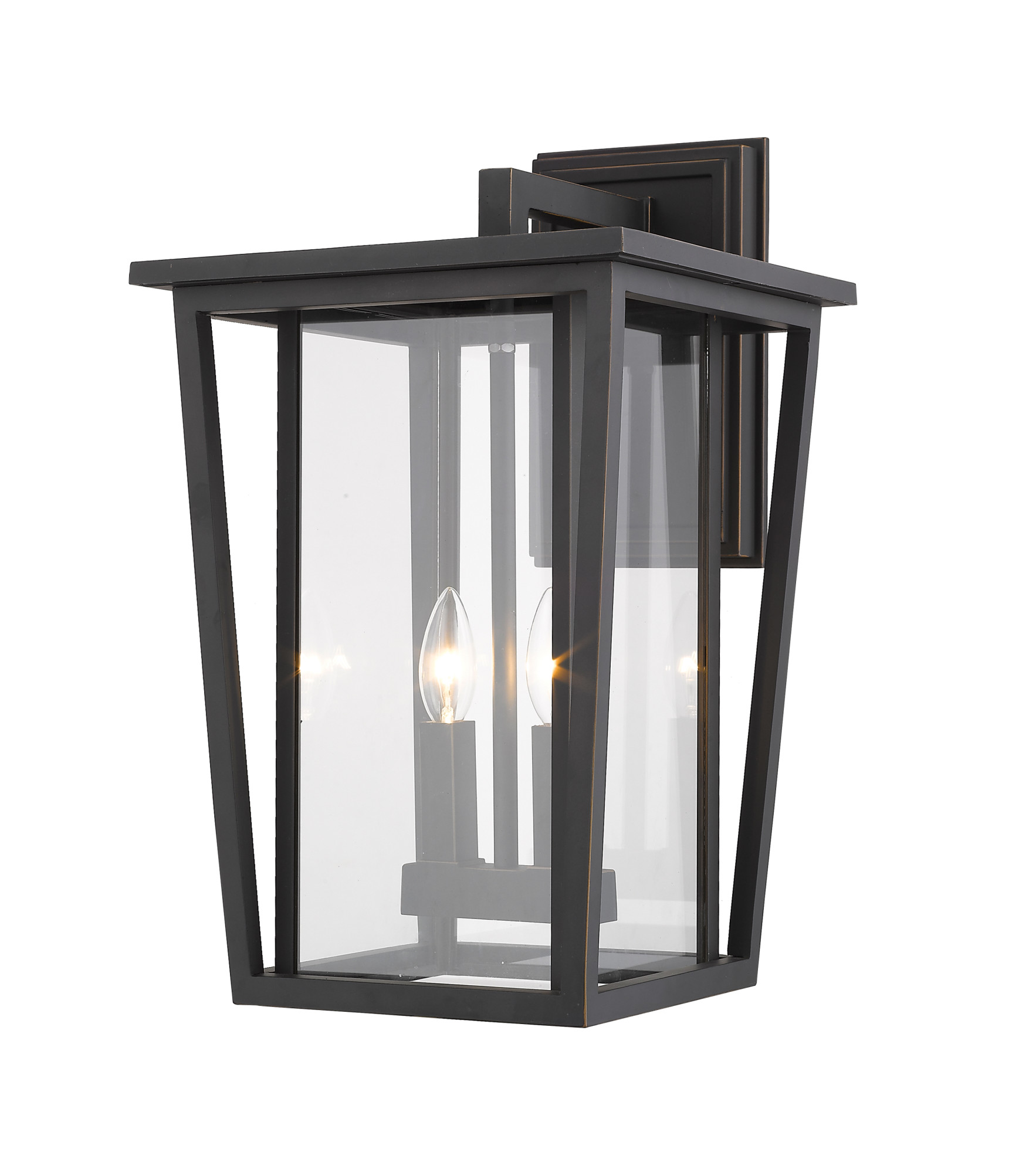 Photos - Floodlight / Street Light Bronze Gym Z-Lite 571B Seoul 18" Tall 2 Light Wall Sconce Oil Rubbed Bronze Outdoor Lighting Wall Sconces 571B-ORB 
