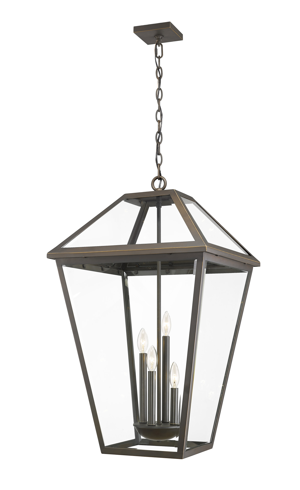 Photos - Chandelier / Lamp Talbot Torro Z-Lite 579CHXLX Talbot 4 Light 20" Wide Semi-Flush Marine Grade Lantern Outdoor Ceiling Fixture Oil Rubbed Bronze Outdoor Li 