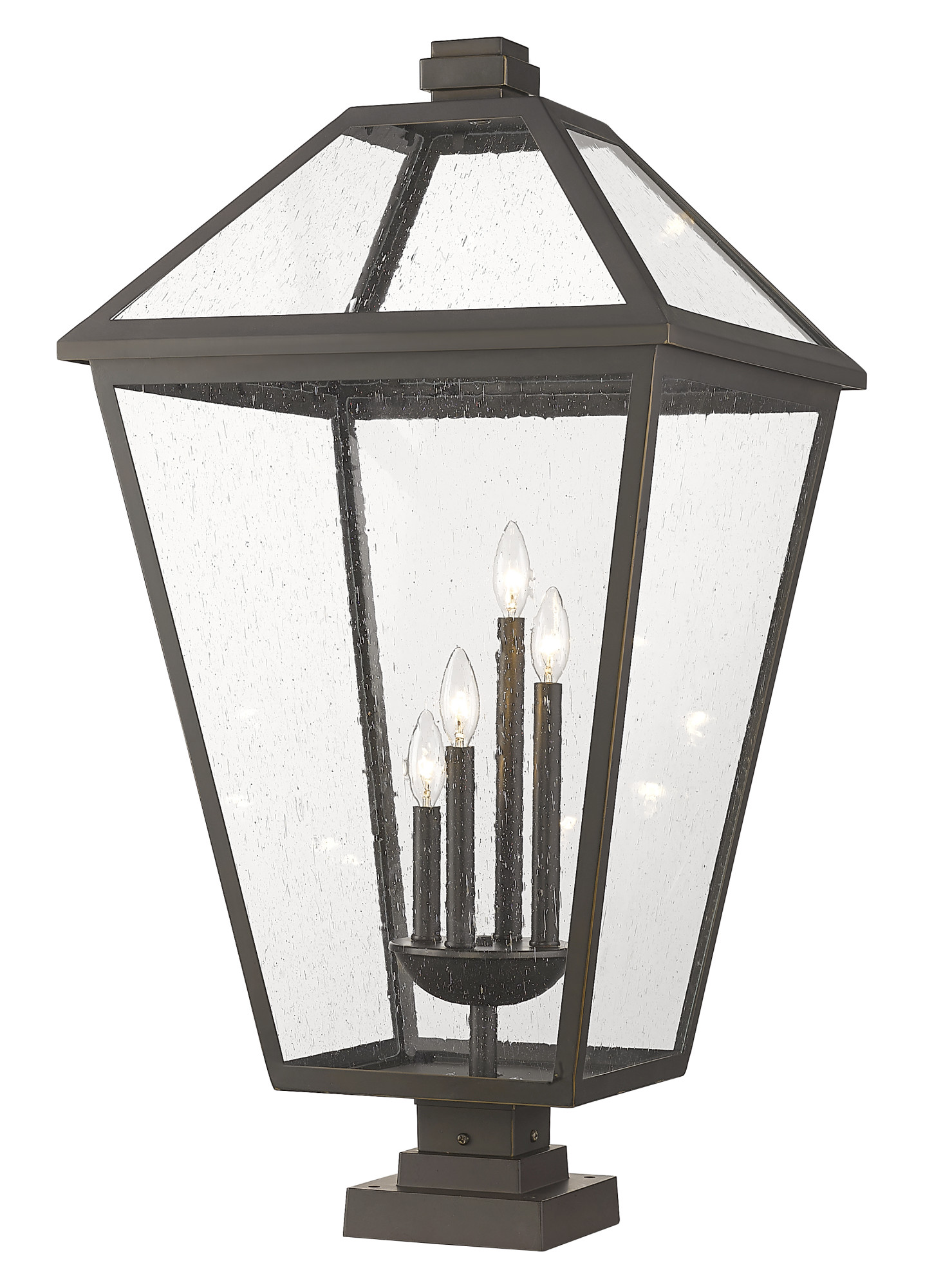 Photos - Floodlight / Street Light Talbot Torro Z-Lite 579PHXLXS-SQPM Talbot 4 Light 37" Tall Marine Grade Outdoor Pier Mount Post Light Oil Rubbed Bronze Outdoor Lighting 