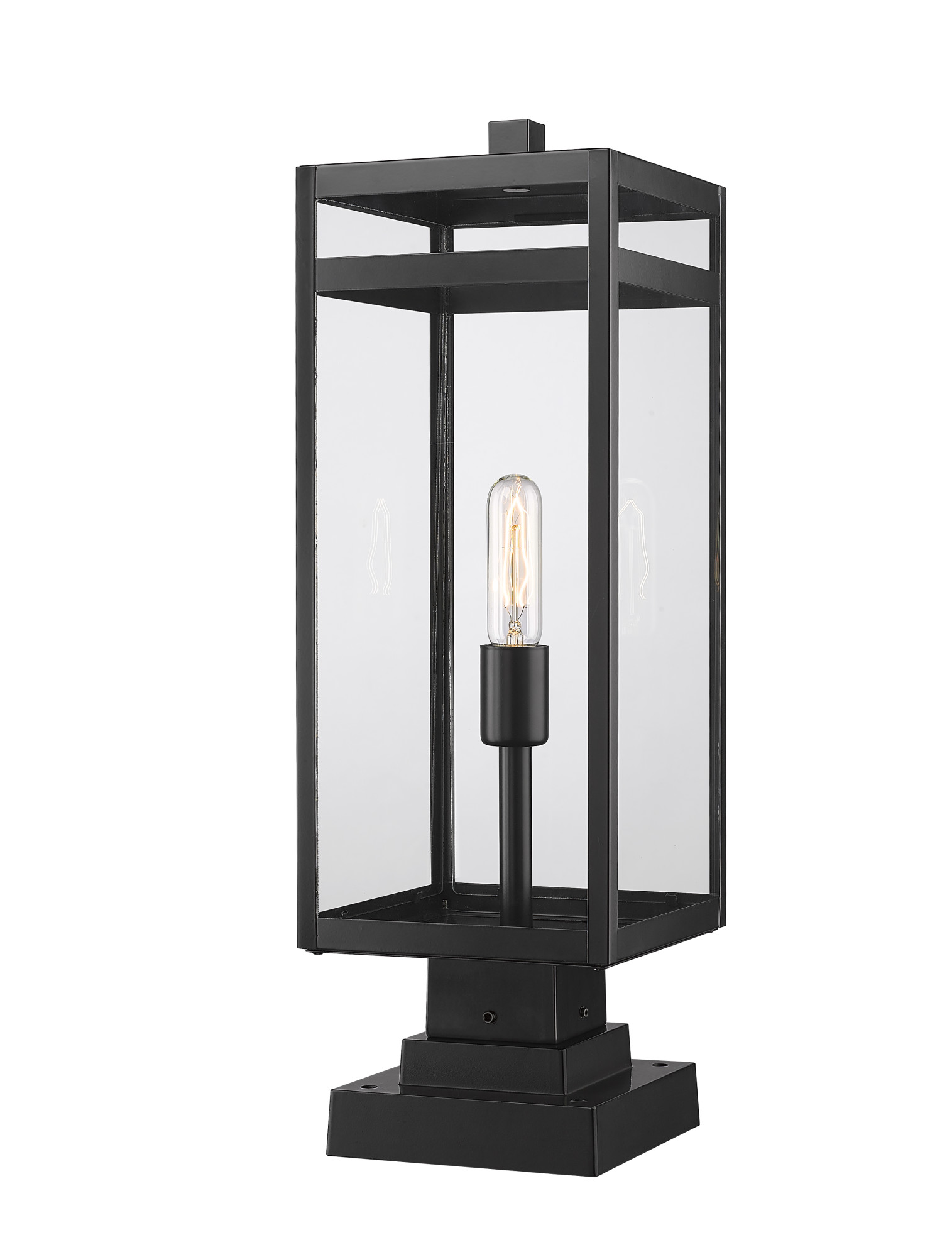 Photos - Floodlight / Street Light Z-Lite 596PHBS-SQPM Nuri 23" Tall Outdoor Pier Mount Post Light Black Outdoor Lighting Post Lights Pier Mount Post Lights 59