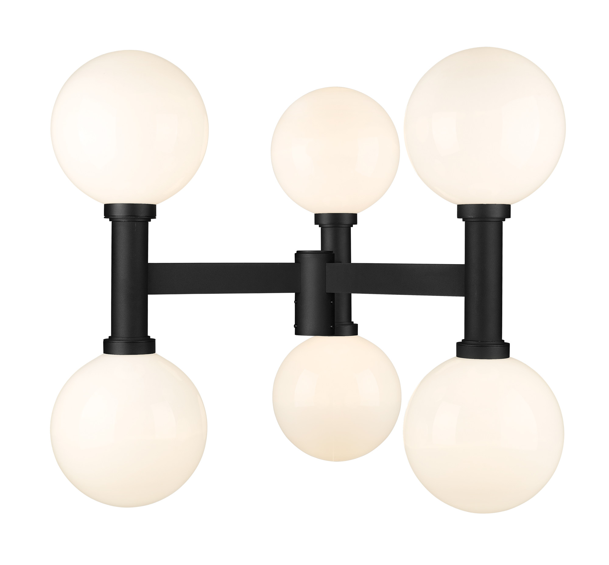 Photos - Floodlight / Street Light Z-Lite 597BP6 Laurent 6 Light 35" Tall Post Light with Shades Black Outdoor Lighting Post Lights Post Mount Post Lights 597B