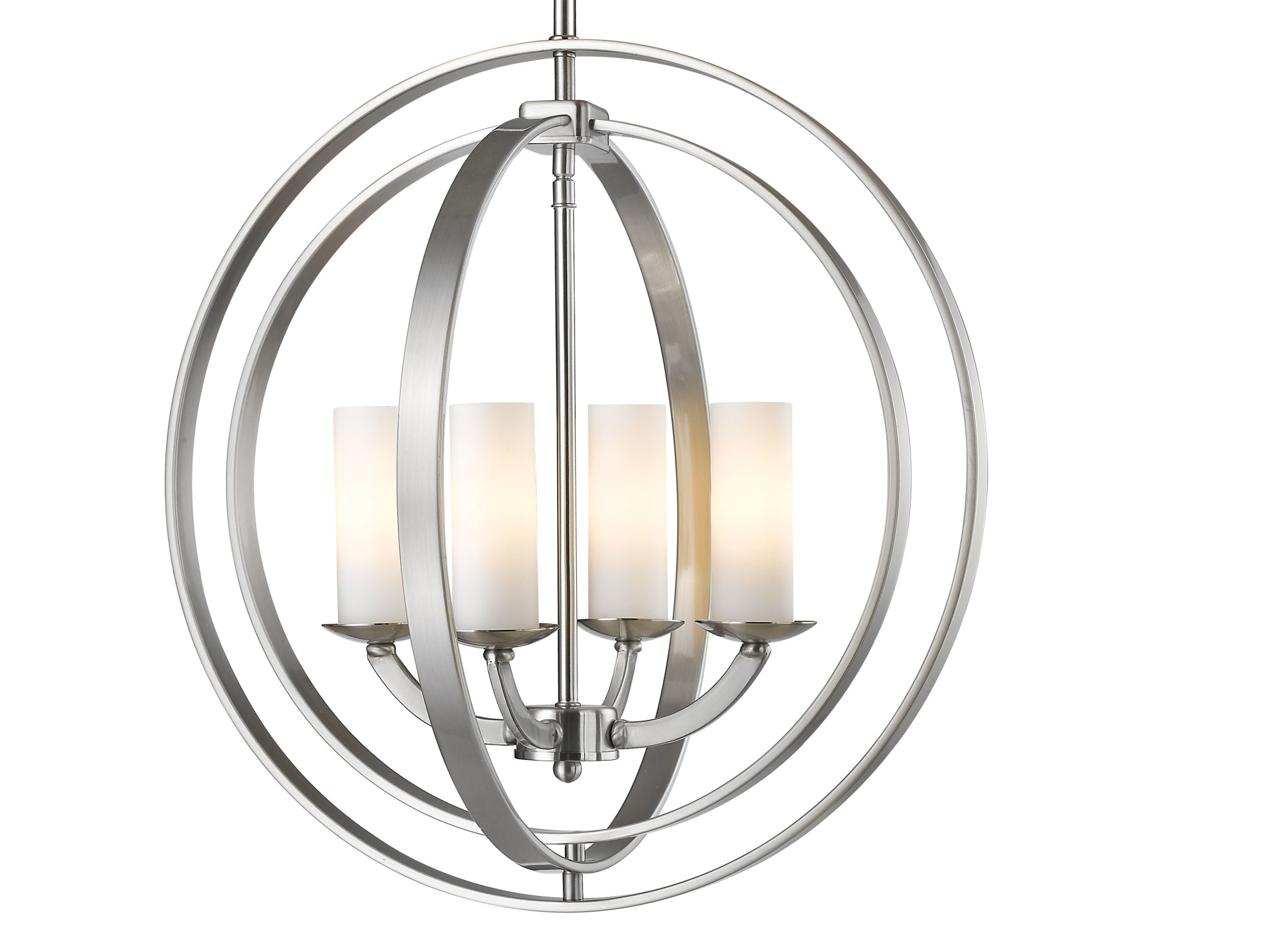 Photos - Chandelier / Lamp Wide Z-Lite 6002-4S Ashling 4 Light 19"  Globe Chandelier with Matte Opal Glass Shades Brushed Nickel Indoor Lighting Chandel 