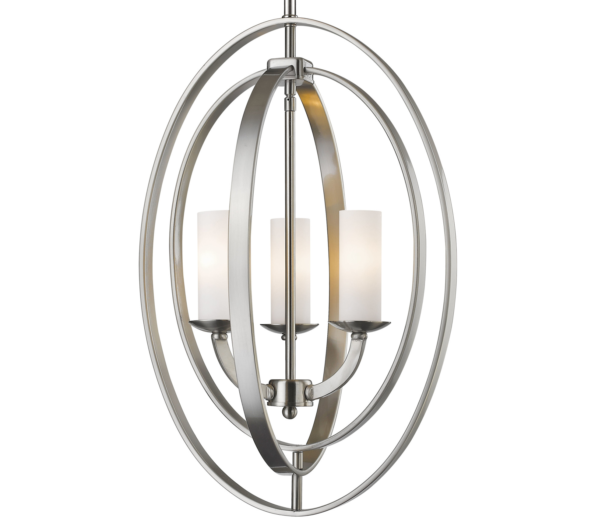 Photos - Chandelier / Lamp Wide Z-Lite 6004-3S Ashling 3 Light 15"  Globe Chandelier with Matte Opal Glass Shades Brushed Nickel Indoor Lighting Chandel 