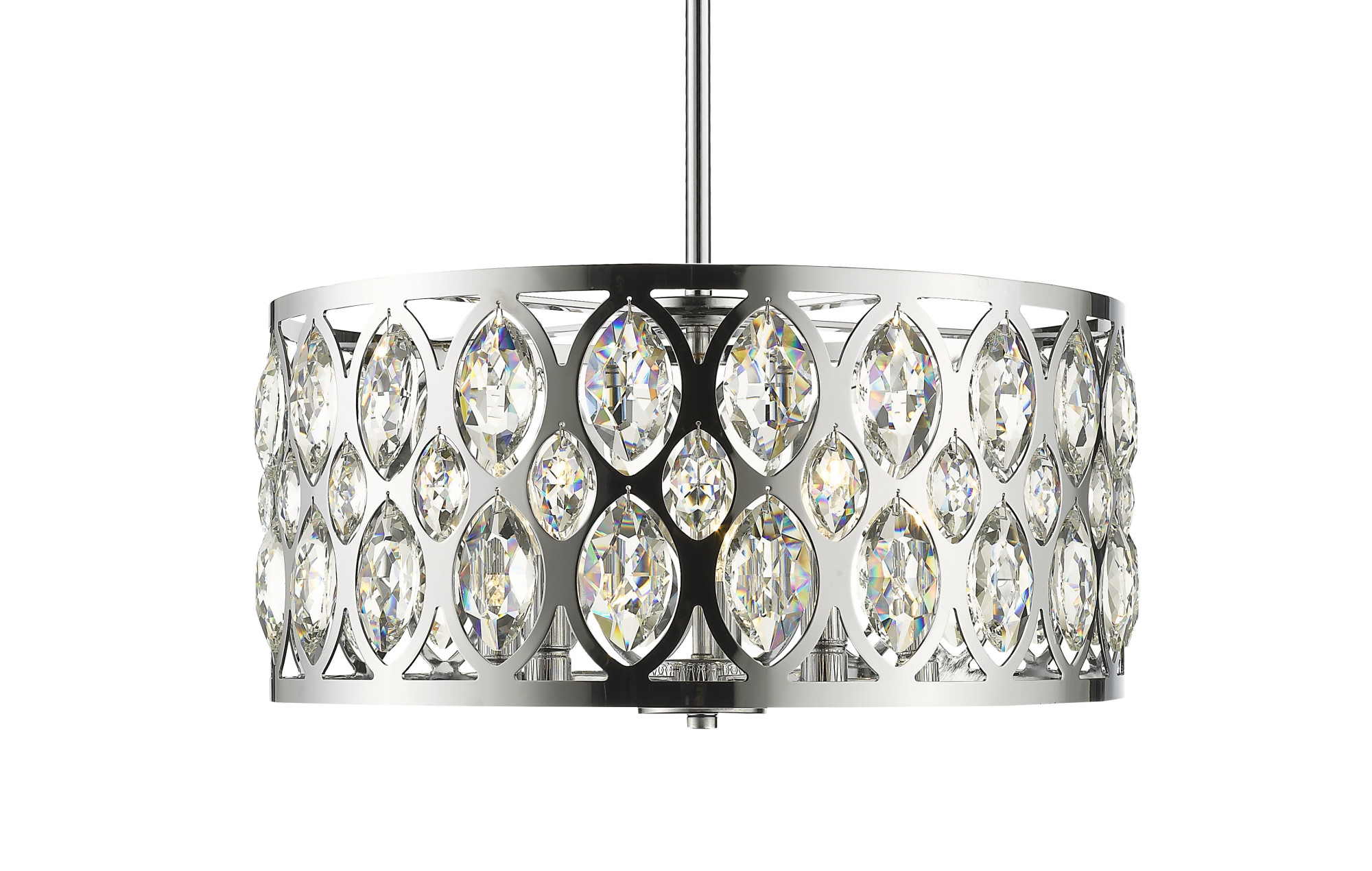Photos - Chandelier / Lamp Wide Z-Lite 6010-20 Dealey 5 Light 20"  Crystal Pendant Chrome Indoor Lighting Pendants 6010-20CH 