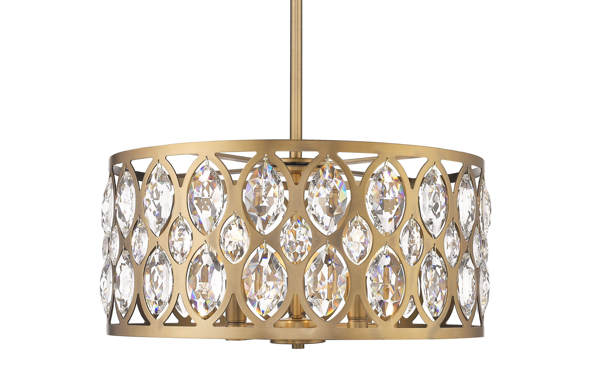 Photos - Chandelier / Lamp Wide Z-Lite 6010-20 Dealey 5 Light 20"  Crystal Pendant Heirloom Brass Indoor Lighting Pendants 6010-20HB 