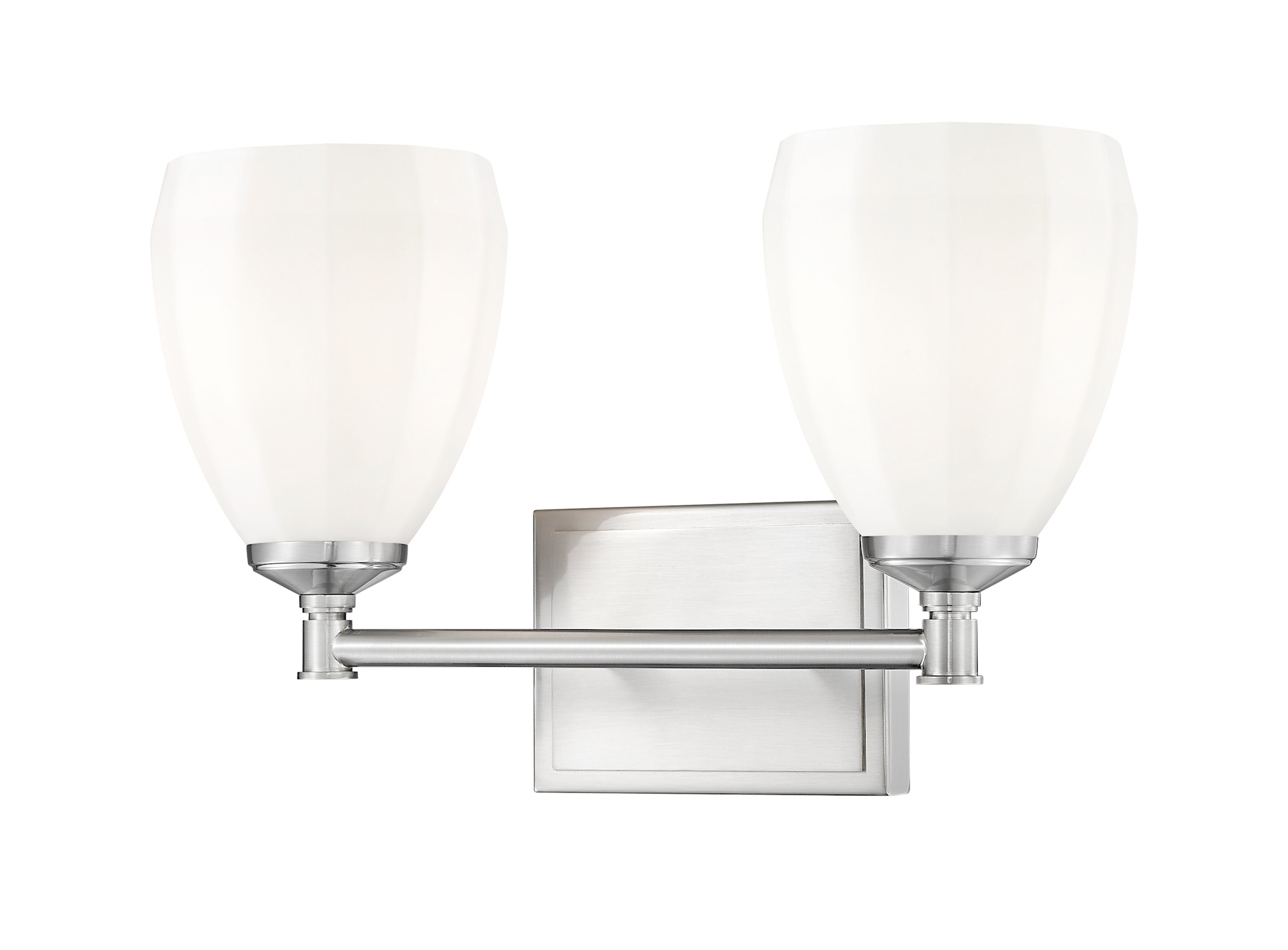 Photos - Chandelier / Lamp Wide Z-Lite 7004-2V Oren 2 Light 16"  Vanity Light with Matte Opal Glass Shades Brushed Nickel Indoor Lighting Bathroom Fixtu 