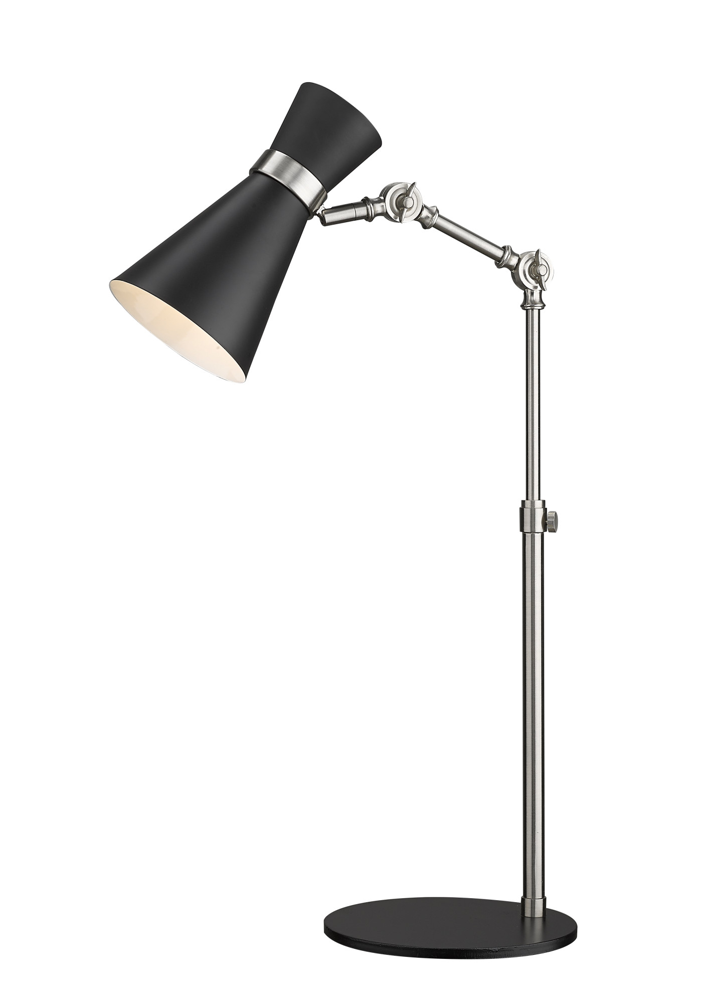 Photos - Floodlight / Street Light Arc International Z-Lite 728TL Soriano 25" Tall Arc Desk Lamp Matte Black / Brushed Nickel Lamps Desk Lamps 728TL-MB-BN