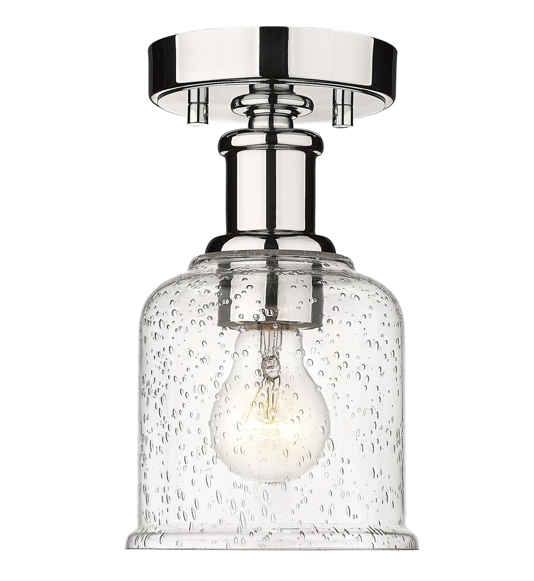 Photos - Chandelier / Lamp Wide Z-Lite 734F1 Bryant 6"  Semi-Flush Ceiling Fixture Chrome Indoor Lighting Ceiling Fixtures Semi-Flush 734F1-CH 