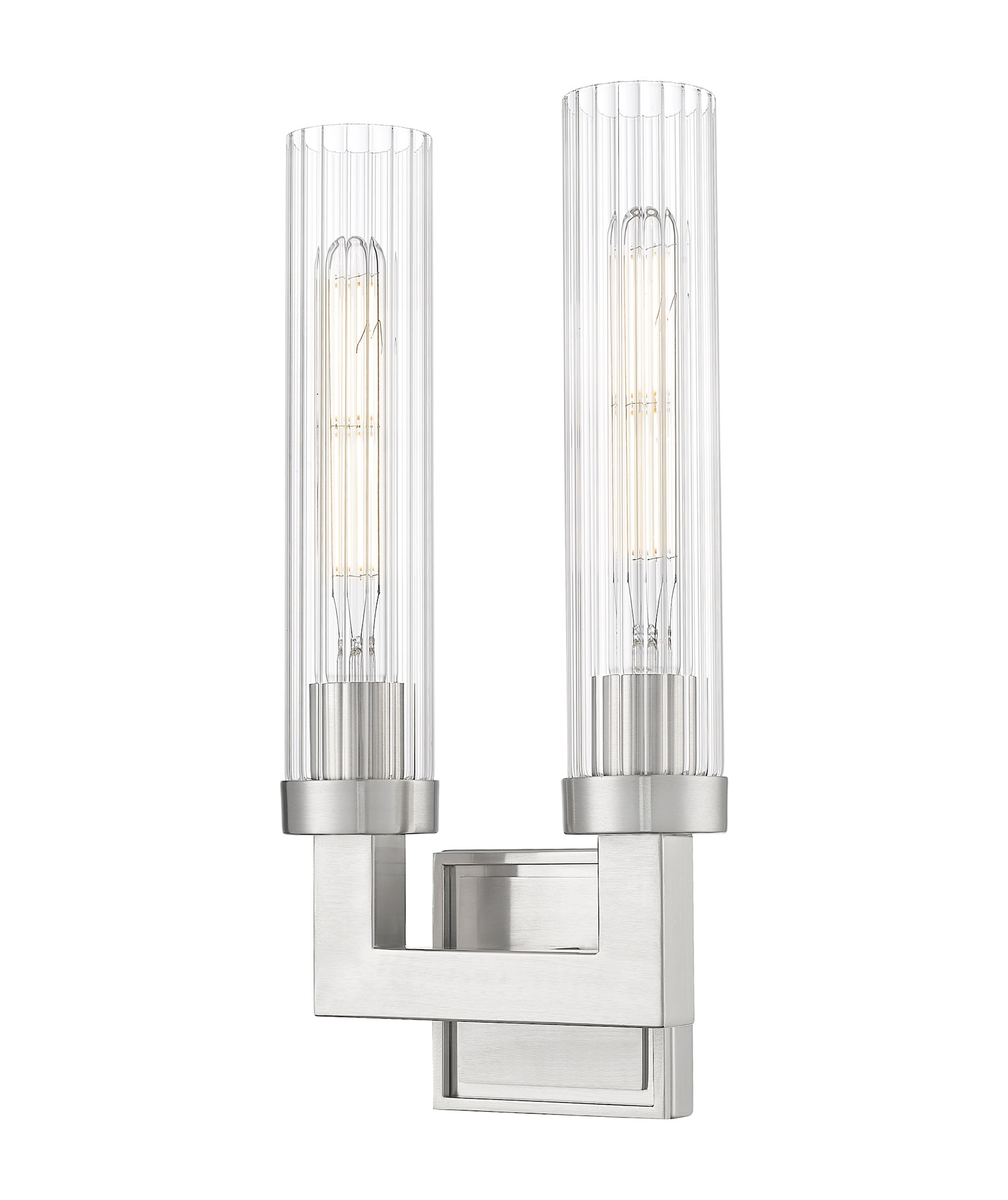 Photos - Chandelier / Lamp NICKEL Z-Lite 740-2S Beau 2 Light 17" Tall Bathroom Sconce Brushed  Indoor Lighting Bathroom Fixtures Bathroom Sconce 740-2S 