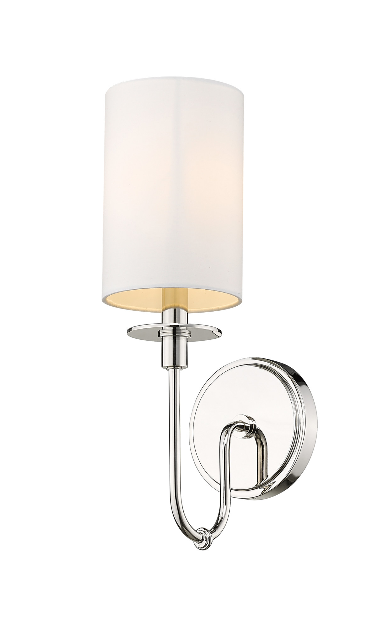 Photos - Chandelier / Lamp NICKEL Z-Lite 809-1S Ella 16" Tall Wall Sconce Polished  Indoor Lighting Wall Sconces 809-1S-PN 
