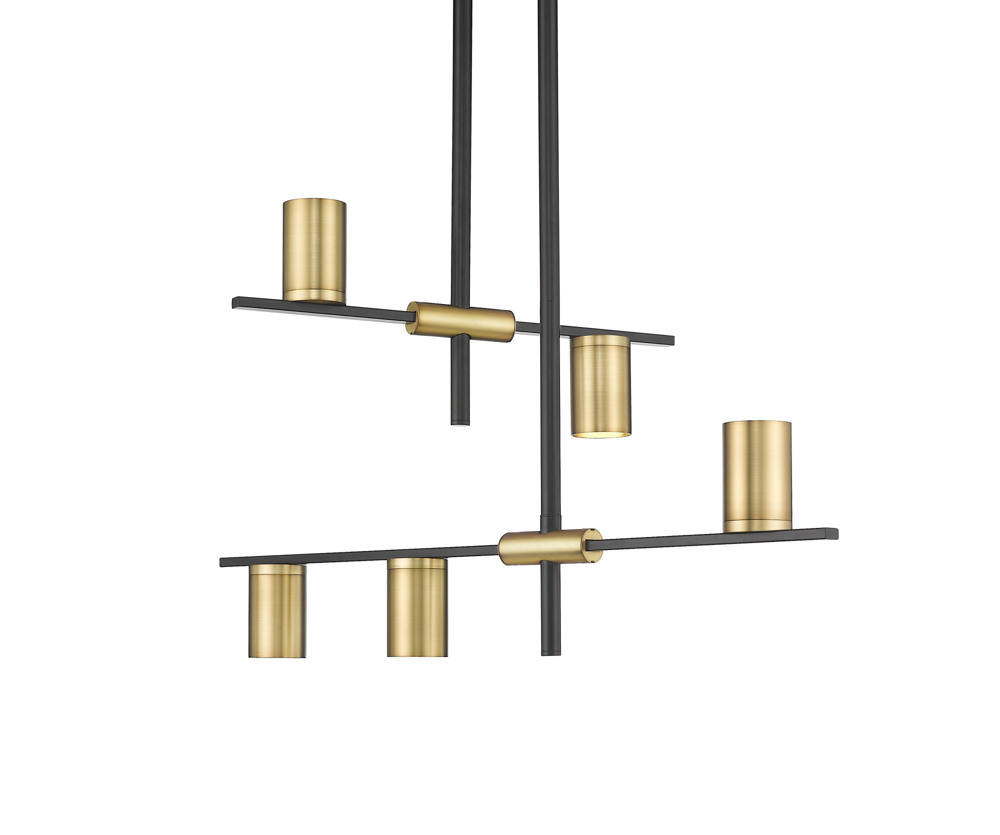Photos - Chandelier / Lamp Wide Z-Lite 814-5L Calumet 5 Light 38" Linear Chandelier Matte Black / Olde Brass Indoor Lighting Chandeliers 814-5L-MB-OBR