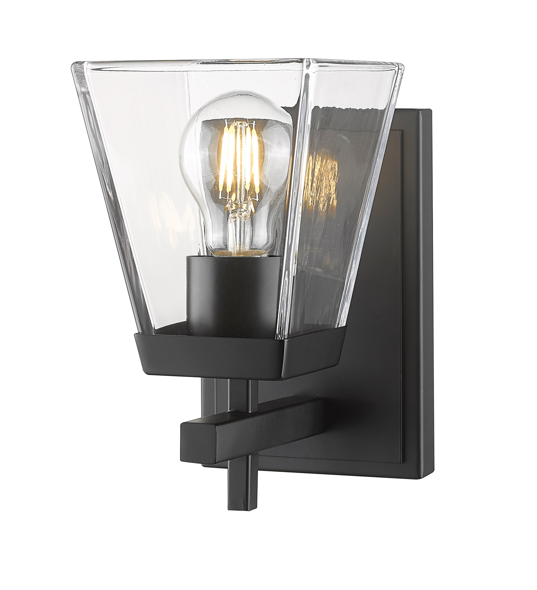 Photos - Chandelier / Lamp Z-Lite 819-1S Lauren 9" Tall Wall Sconce Matte Black Indoor Lighting Wall Sconces 819-1S-MB