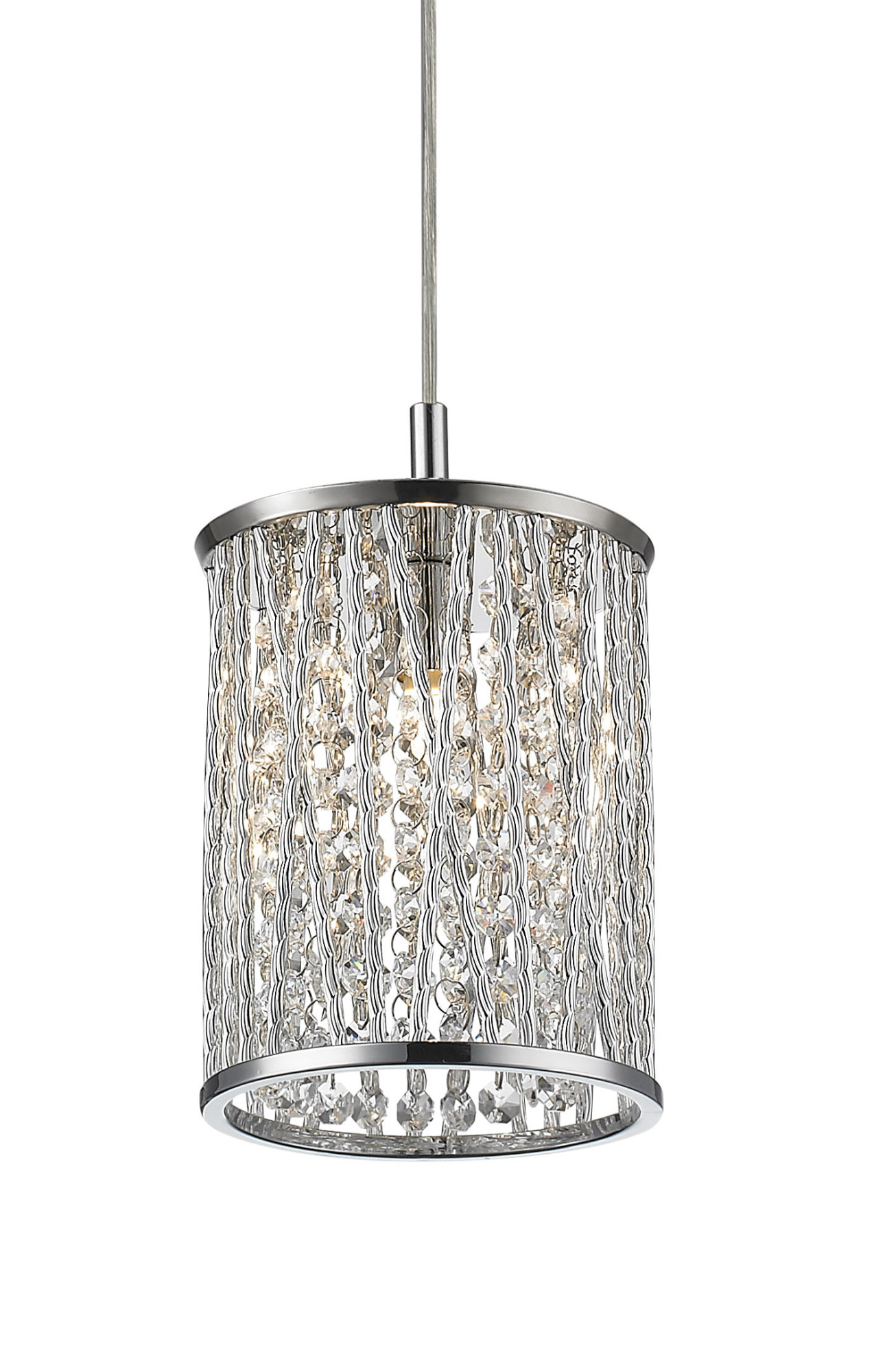 Photos - Chandelier / Lamp Terra Z-Lite 872CH-RMP  1 Light 6" Wide Round Crystal Pendant Chrome Indoor Lighting Pendants 