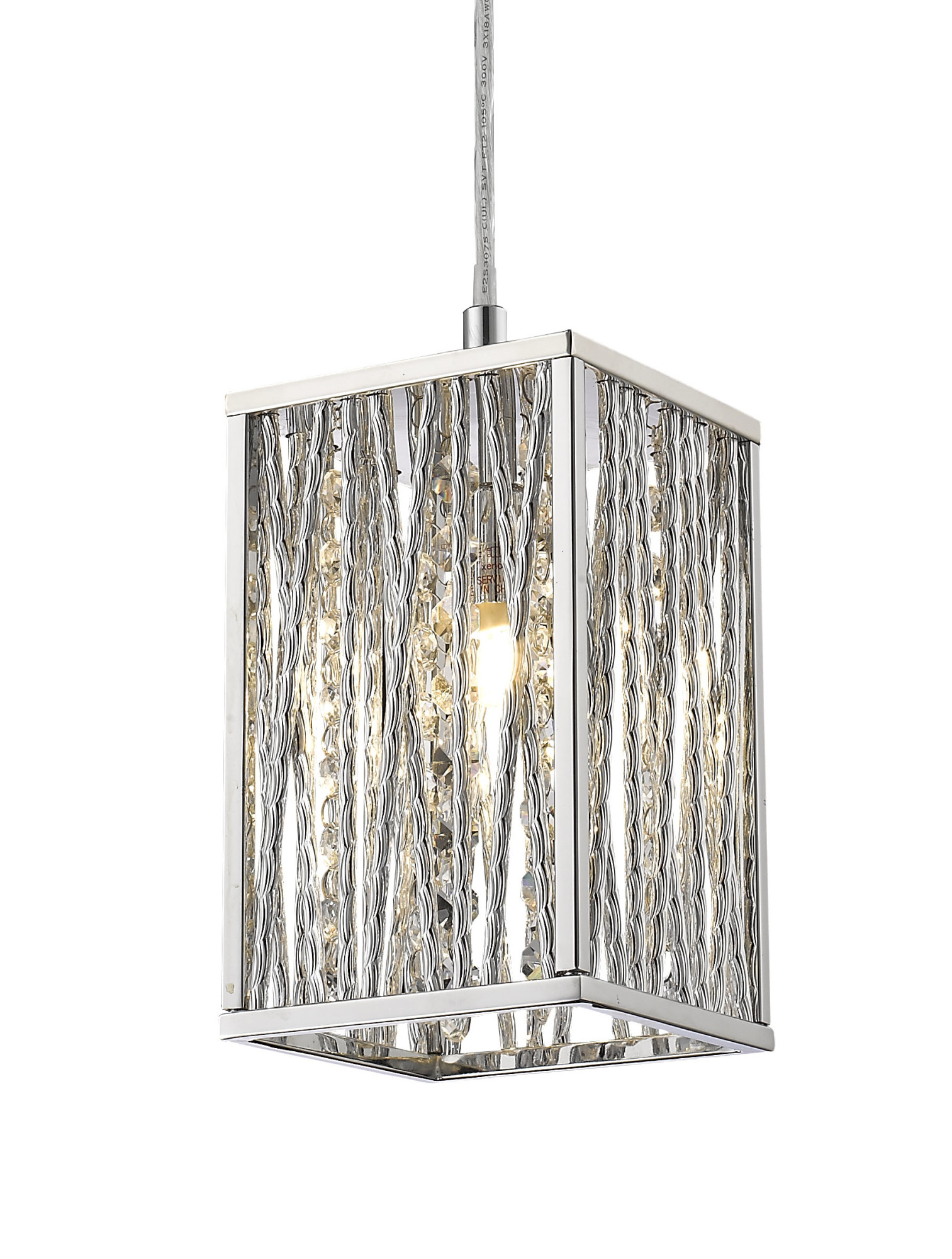 Photos - Chandelier / Lamp Terra Z-Lite 872CH-SMP  1 Light 5" Wide Square Crystal Pendant Chrome Indoor Lighting Pendants 