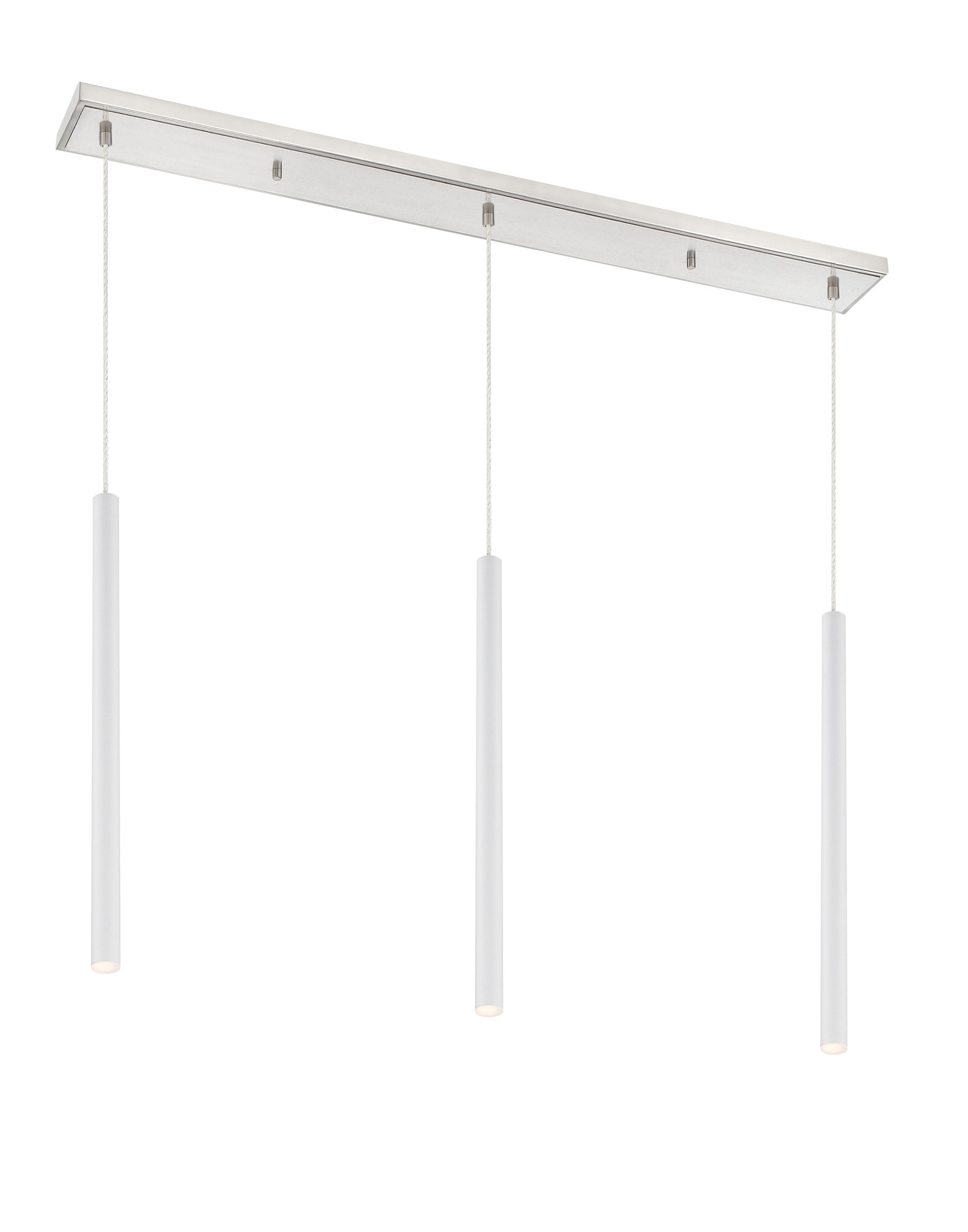 Photos - Chandelier / Lamp Z-Lite 917MP24-LED-3L Forest 3 Light 46" Wide LED Linear Pendant with 24" Pendants Brushed Nickel / White Indoor Lighting Pe