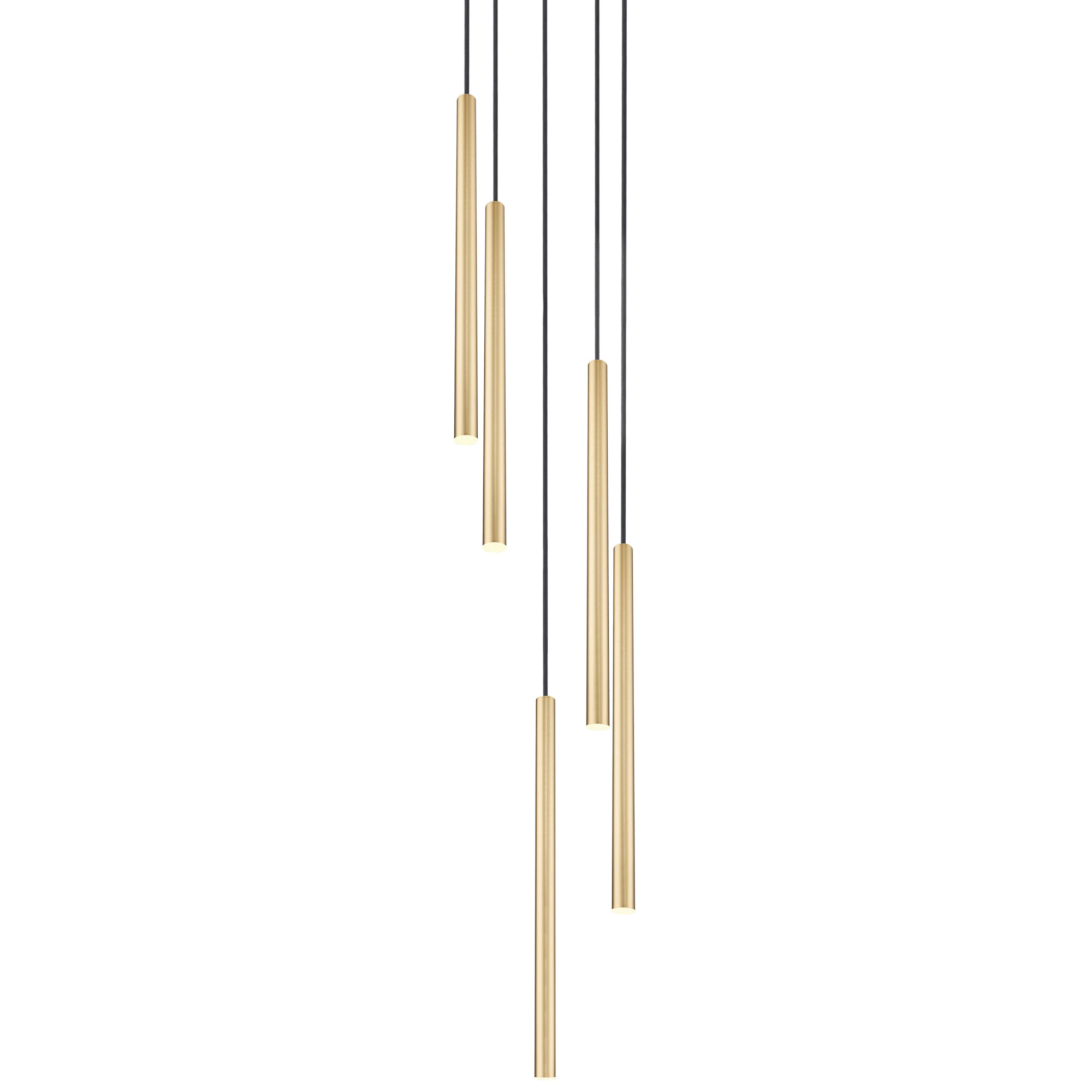 Photos - Chandelier / Lamp Forest Z-Lite 919MP24-5R-LED  12" Wide Chandelier Modern Gold Indoor Lighting Chandeliers 919MP24-5R-MGLD-LED 