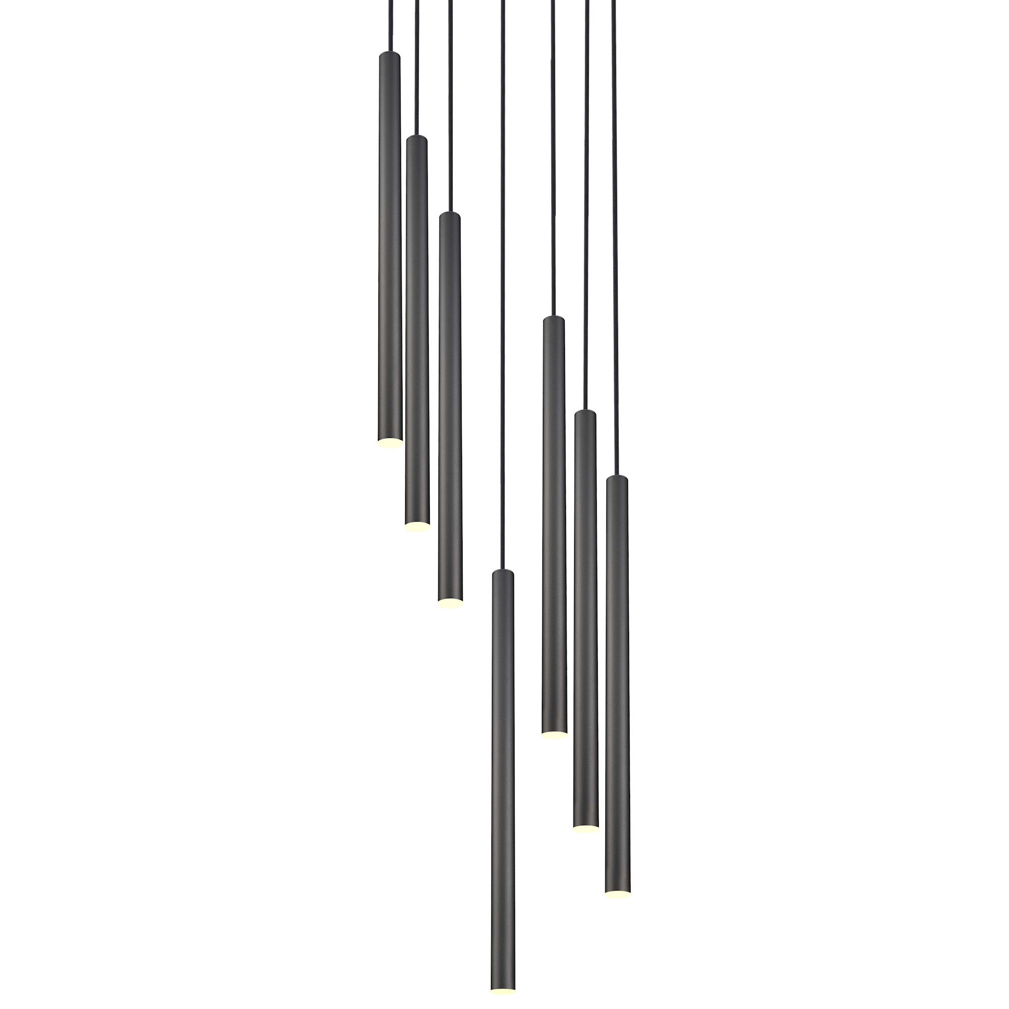 Photos - Chandelier / Lamp Forest Z-Lite 919MP24-7R-LED  18" Wide Chandelier Matte Black Indoor Lighting Chandeliers 919MP24-7R-MB-LED 