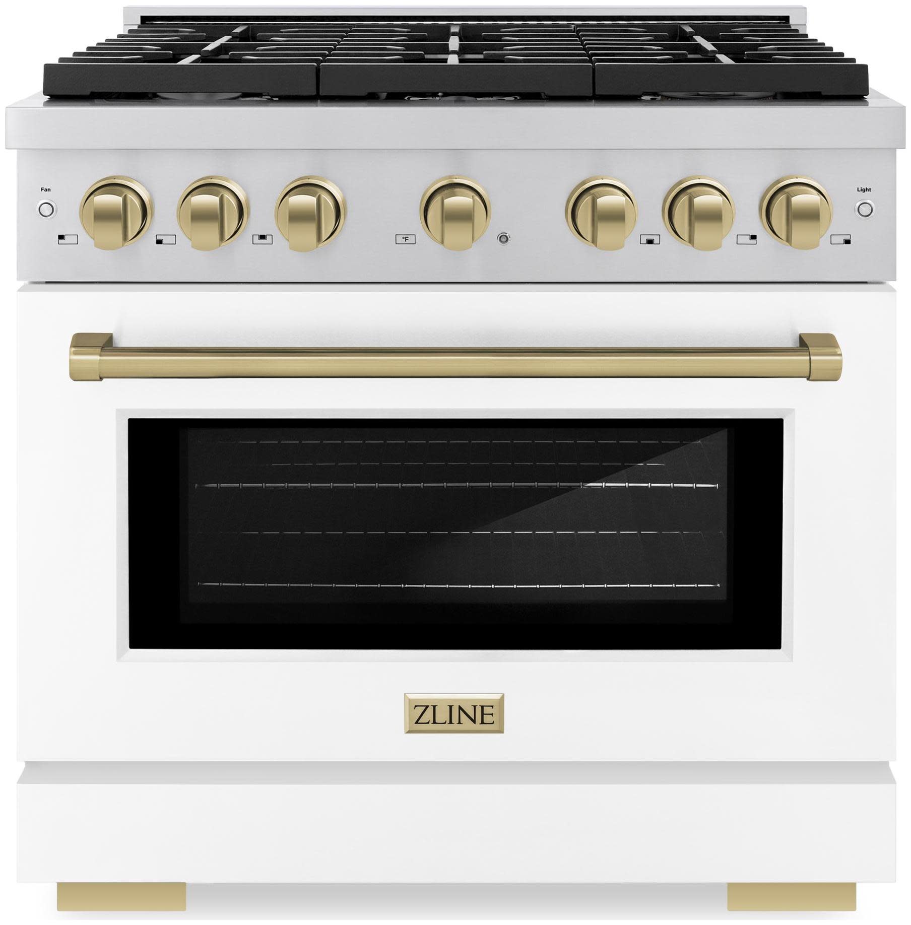 Photos - Cooker Zline SGRZ-WM-36-CB Autograph Edition 36 Inch Wide 5.2 Cu. Ft. Free Standing Gas Range with Champagne Bronze Accents Italian 