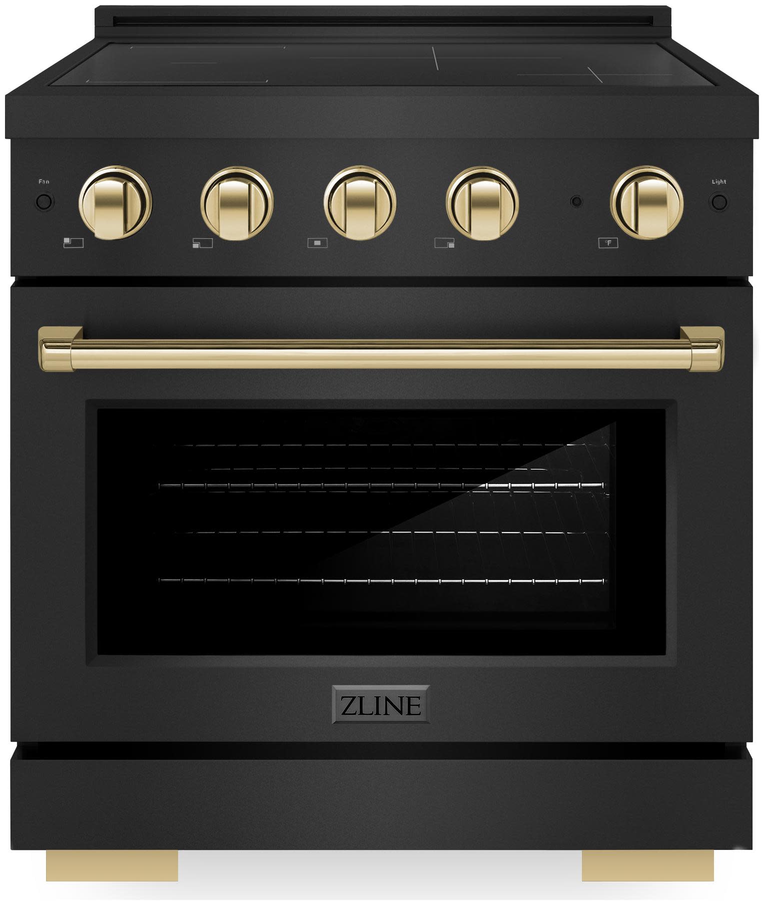 Photos - Cooker Zline SINRBZ-30-G Paramount 30 Inch Wide 4.2 Cu. Ft. Free Standing Induction Range with Knob Controls and Convection Black S