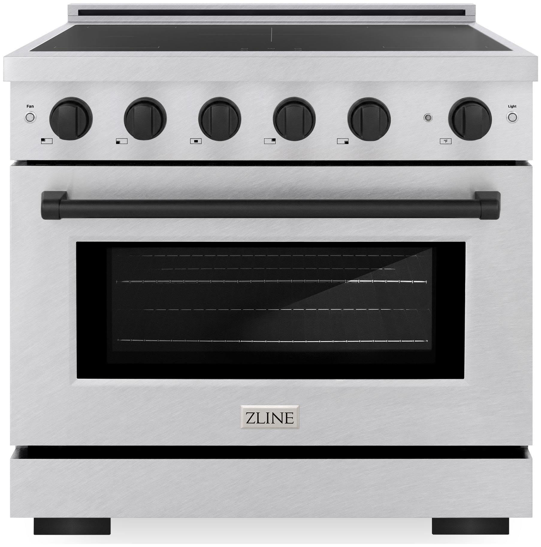 Photos - Cooker Zline SINRSZ-36-MB Paramount 36 Inch Wide 5.2 Cu. Ft. Free Standing Induction Range with Knob Controls and Anti-Glare Matte