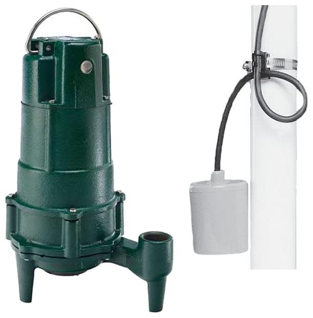 Zoeller 803-0005 1/2 HP Cast Iron Residential Grinder Pump (1-1/4") with Tether Float Pumps Sewage and Trash Pumps Grinder Pumps