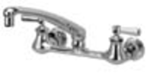 Zurn Z842G1-XL-LSI-4F Wall Mounted Lead Free Double Handle Sink Faucet with Metal Lever Handles 2-1/2" Long Swivel Inlets with Integral Stops and 2.2