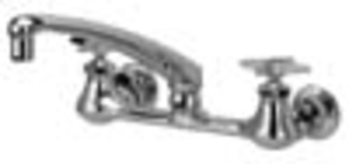 Zurn Z842G2-XL Wall Mounted Lead Free Double Handle Sink Faucet with Metal Lever Handles from the AquaSpec Collection Polished Chrome Faucet Bathroom