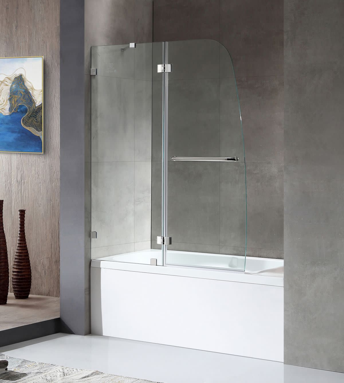 Anzzi SD-AZ11-01 Herald 48"W x 58"H Hinged Frameless Tub Door - Picture 11 of 11