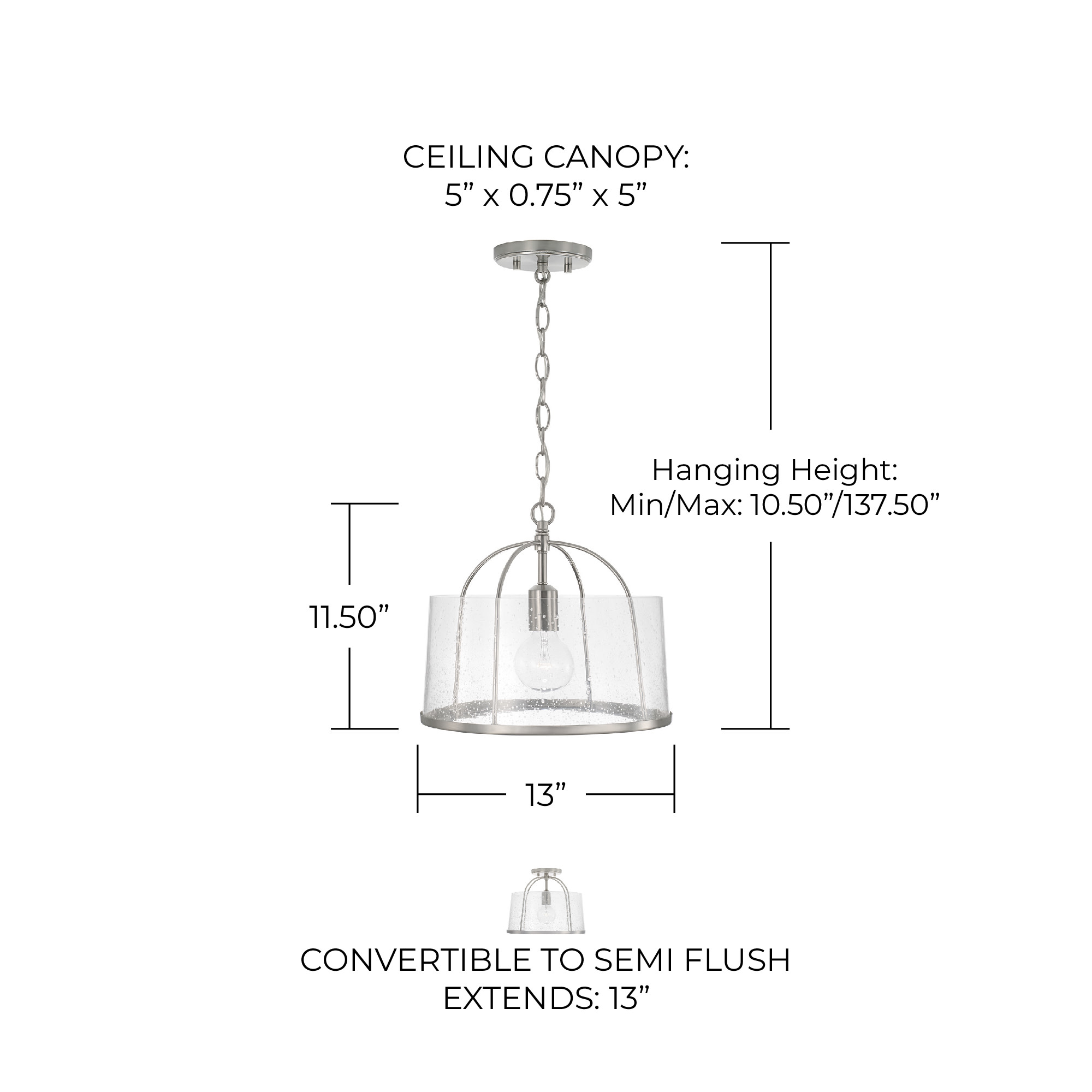 Capital Lighting 247011 Madison 13"W Semi-Flush Drum Ceiling - Brass - Picture 3 of 12