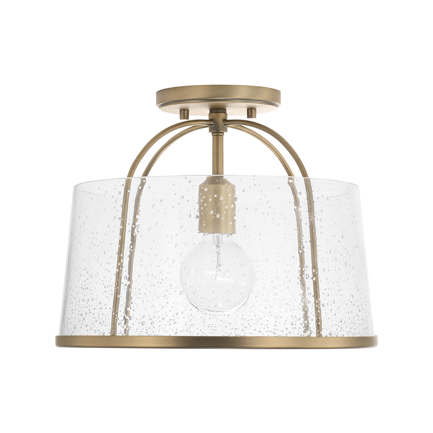 Capital Lighting 247011 Madison 13"W Semi-Flush Drum Ceiling - Brass