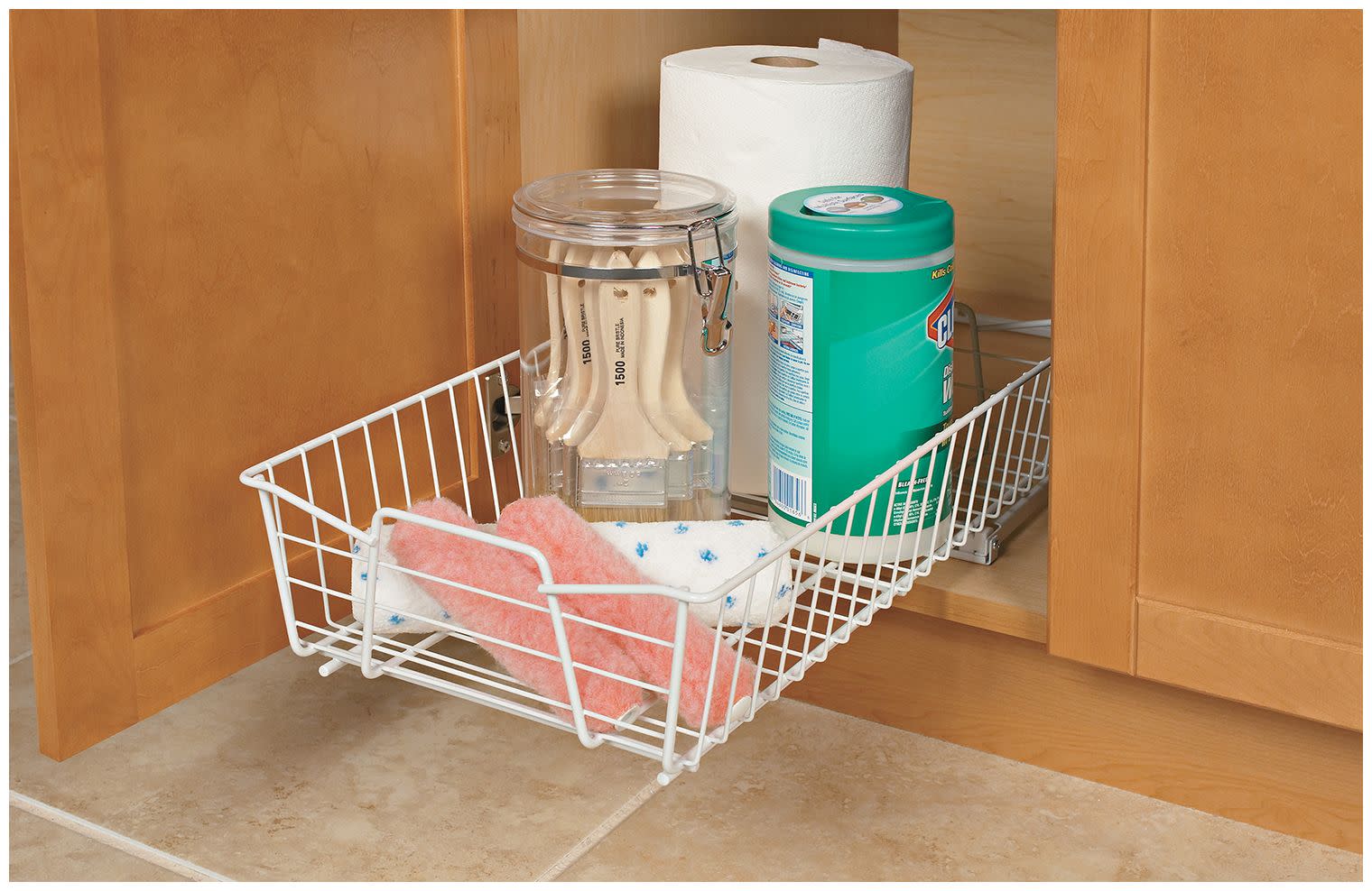 Kitchen Cabinet Pull-out Basket Rack Household Pull-out Dishes