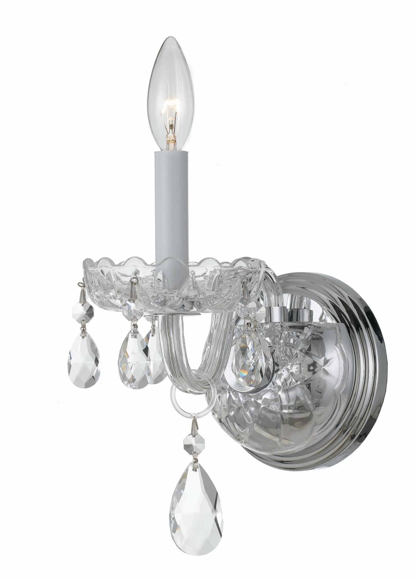 Crystorama Lighting Group 1031-CL-SAQ Traditional Crystal 9" Tall - Picture 4 of 4
