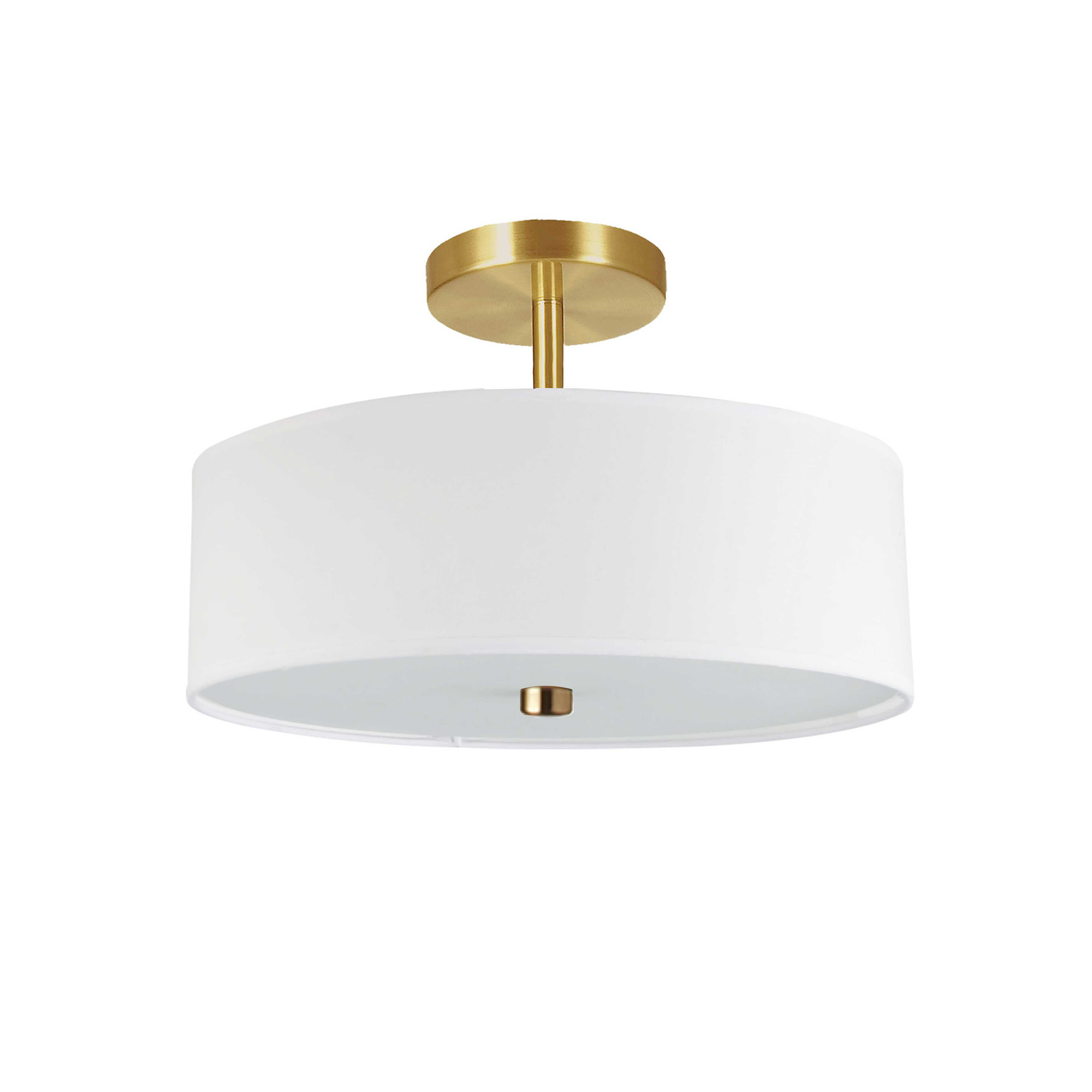 Dainolite 571-143SF Everly 3 Light 14"W Semi-Flush Drum Ceiling - White - Picture 1 of 12