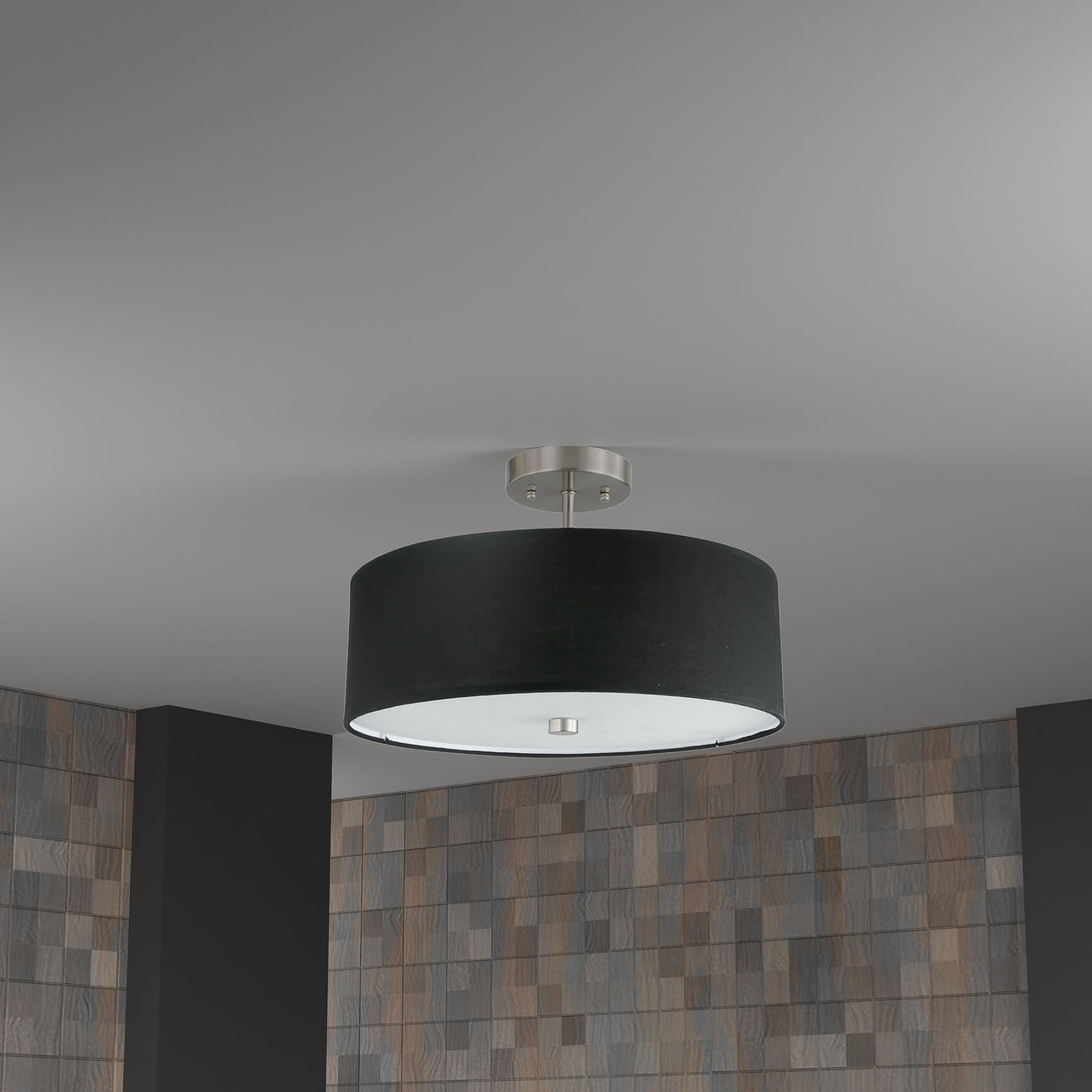 Dainolite 571-143SF Everly 3 Light 14"W Semi-Flush Drum Ceiling - White - Picture 10 of 12