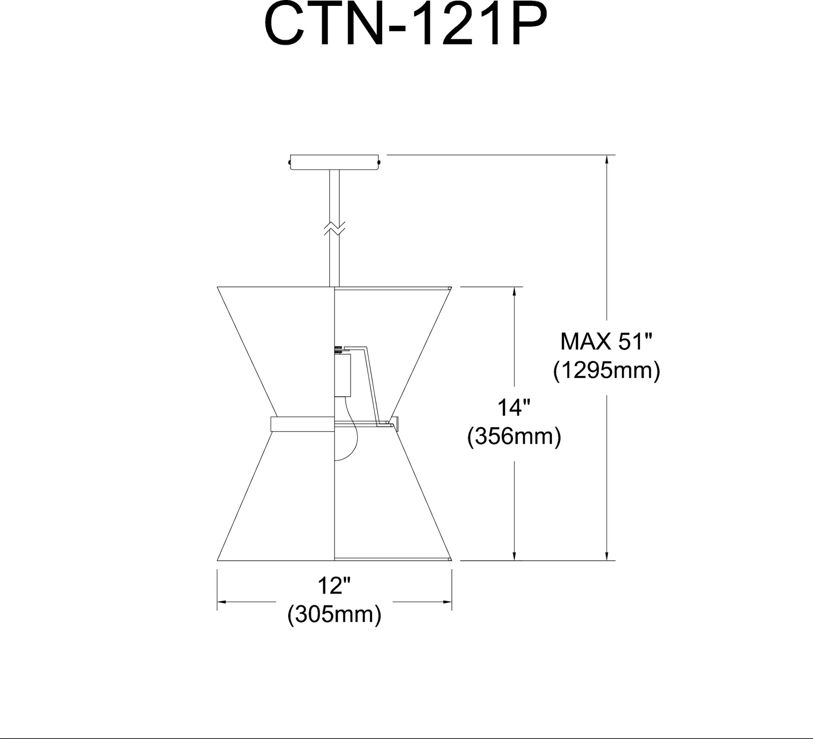 Dainolite CTN-121P Caterine 12"W Pendant - Gold - Picture 5 of 12