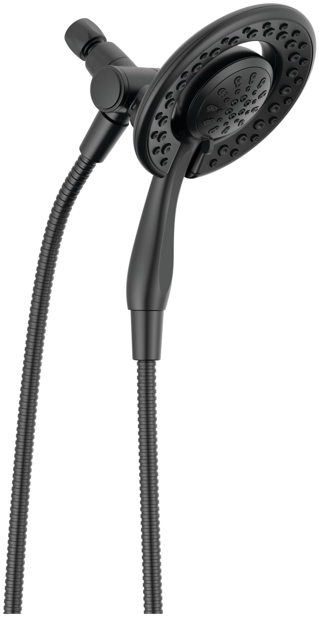 Delta Matte Black Round Dual Shower Head with Handheld and 4-Spray Options