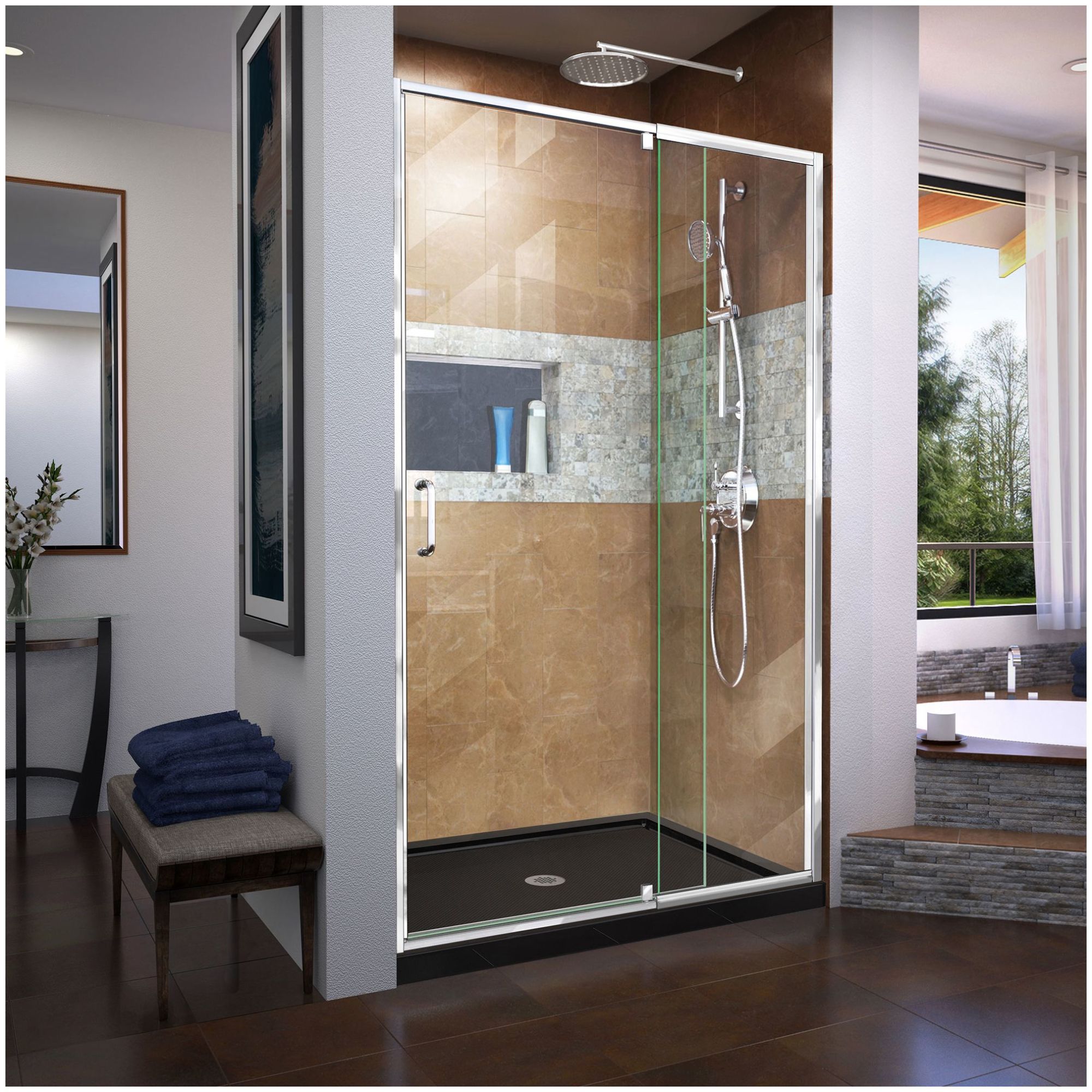 DreamLine DL-6219C Flex 32" D x 42" W x 74 3/4" H Semi Frameless