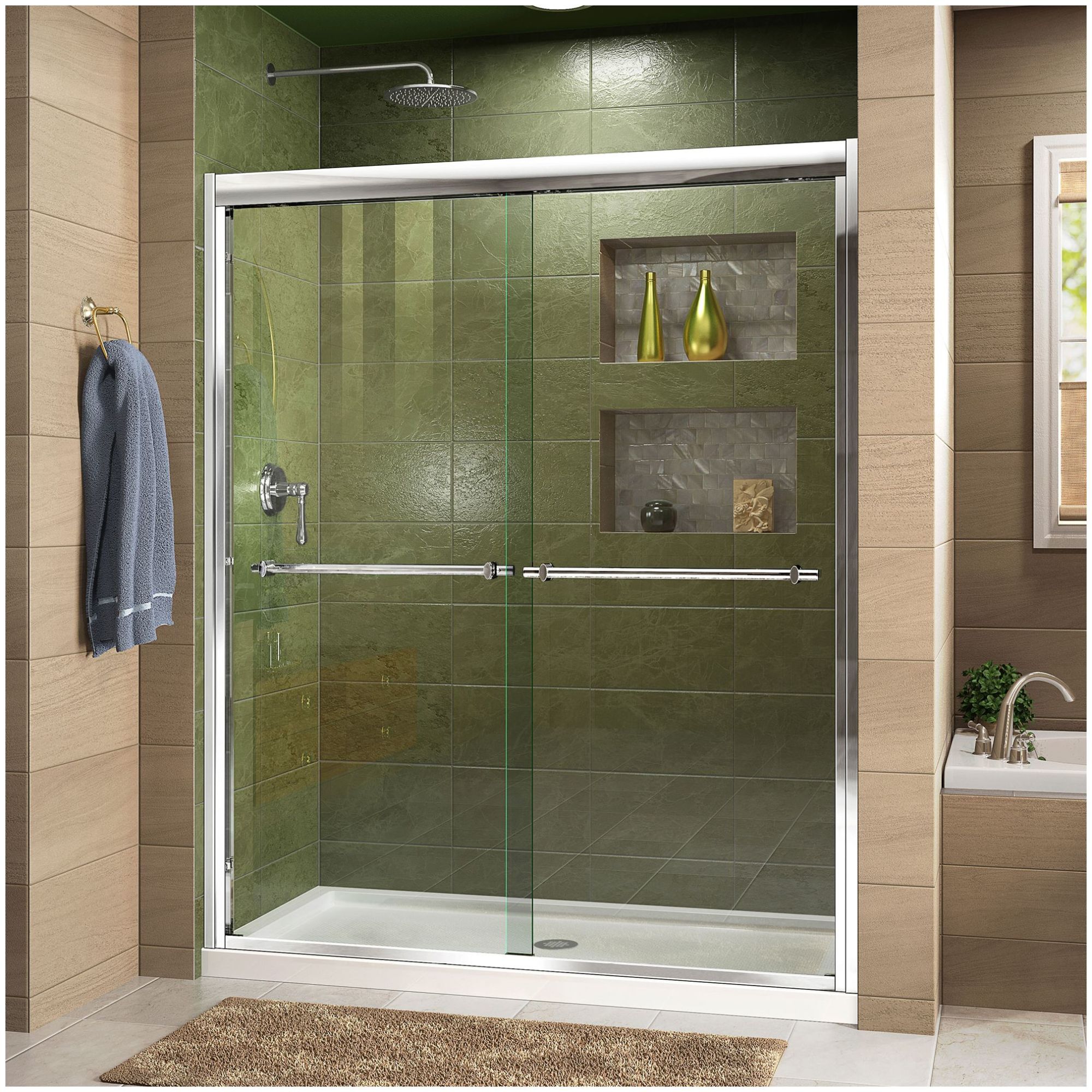 DreamLine SHDR-1260728 Duet 72"H x 60"W Sliding Framed Shower