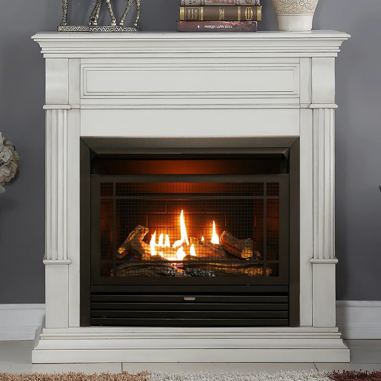 Duluth Forge FDF300T 26 000 BTU Dual Fuel Ventless Gas Fireplace - Antique  White Finish for sale online | eBay