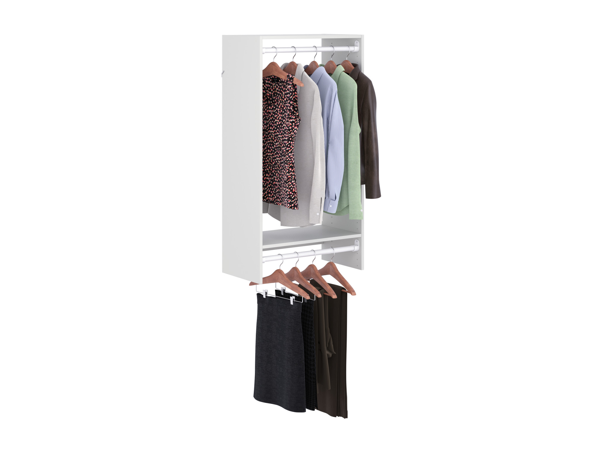 Easy track hanging closet kit best sale wardrobe storage clothing organizer rack