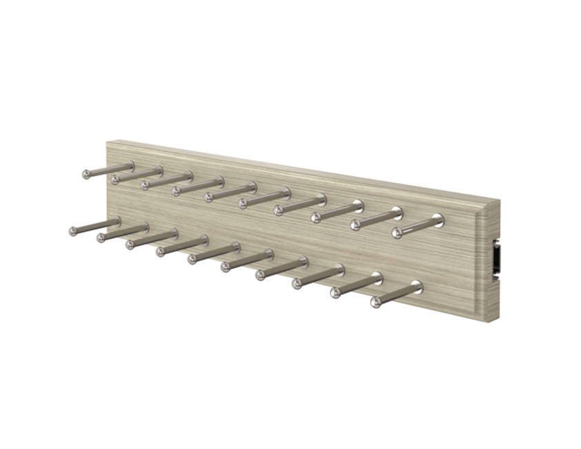 Easy Track 14 Inch 20 Hook Sliding Tie Closet Storage Rack, Honey Blonde