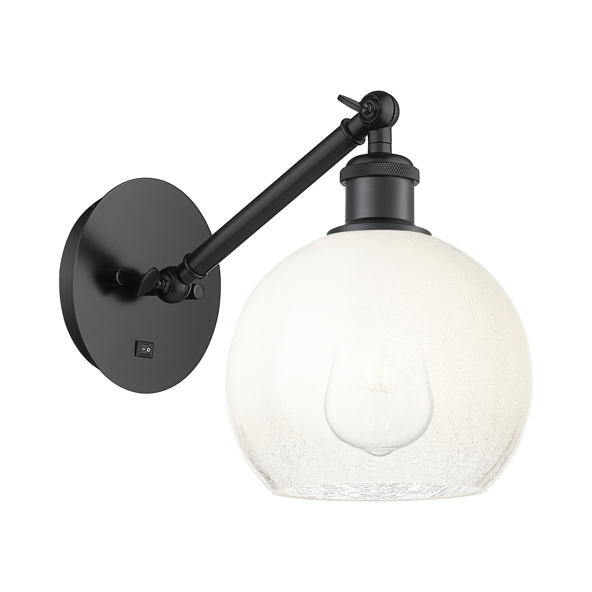 Innovations Lighting 317-1W-11-8 Brookhaven Globe Sconce - Matte Black / Opal