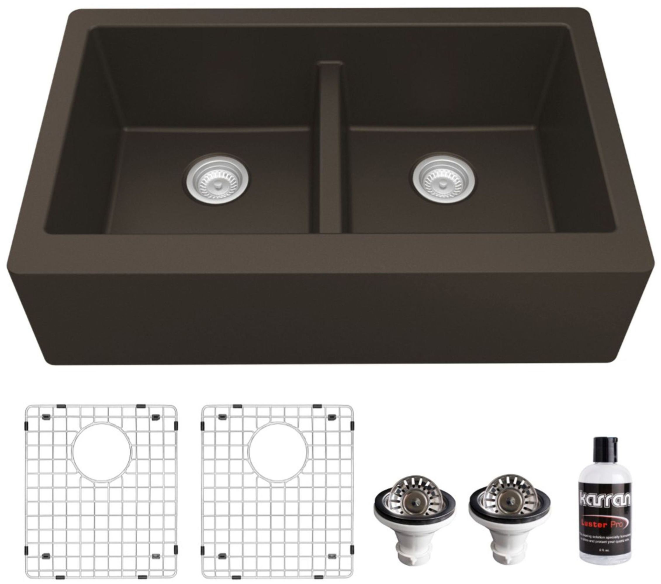 Karran USA QA-750-PK1 Quartz QA 34" Farmhouse Double Basin Quartz - Picture 14 of 17